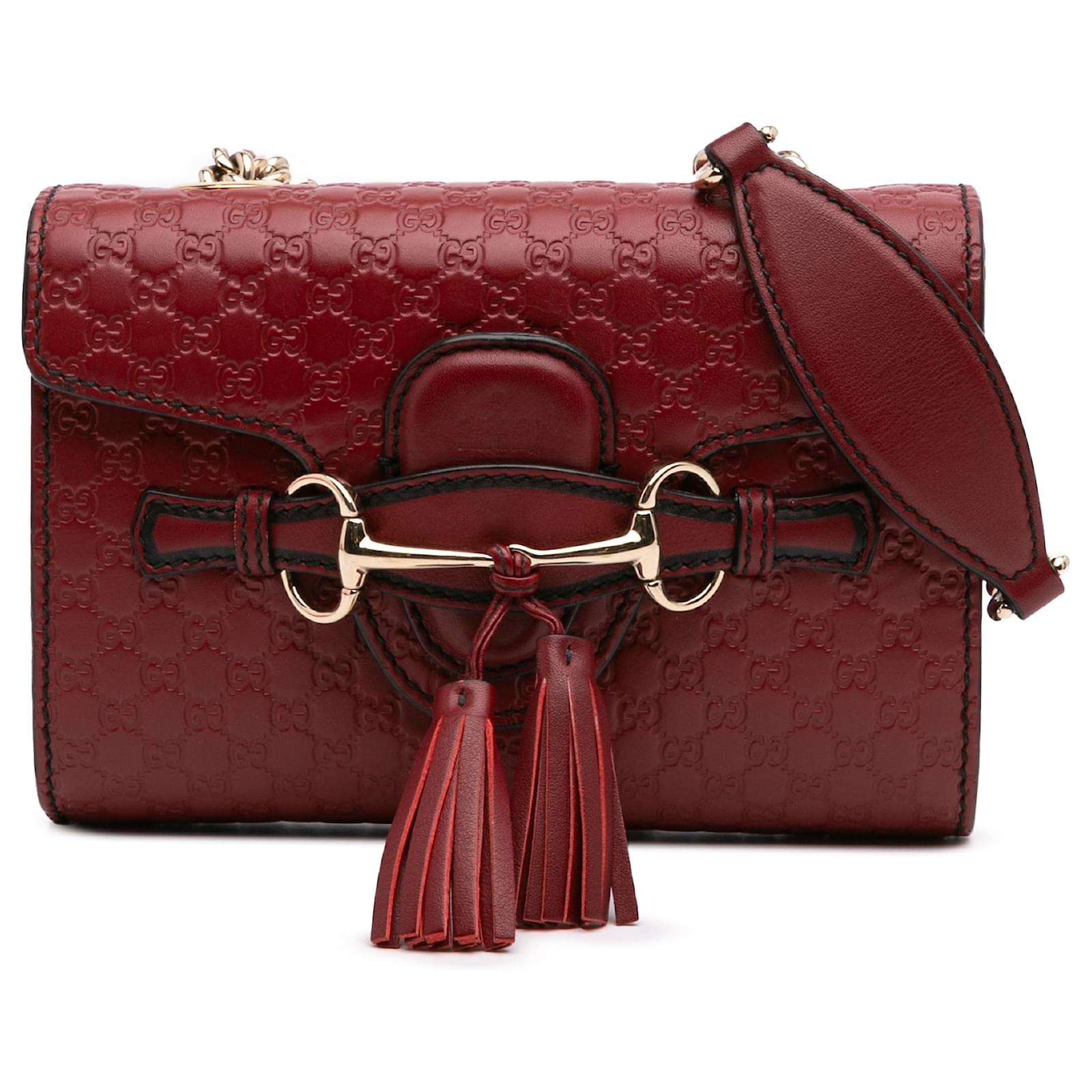 Gucci Red Mini Microguccissima Emily Crossbody Leather Pony-style calfskin  ref.2324450