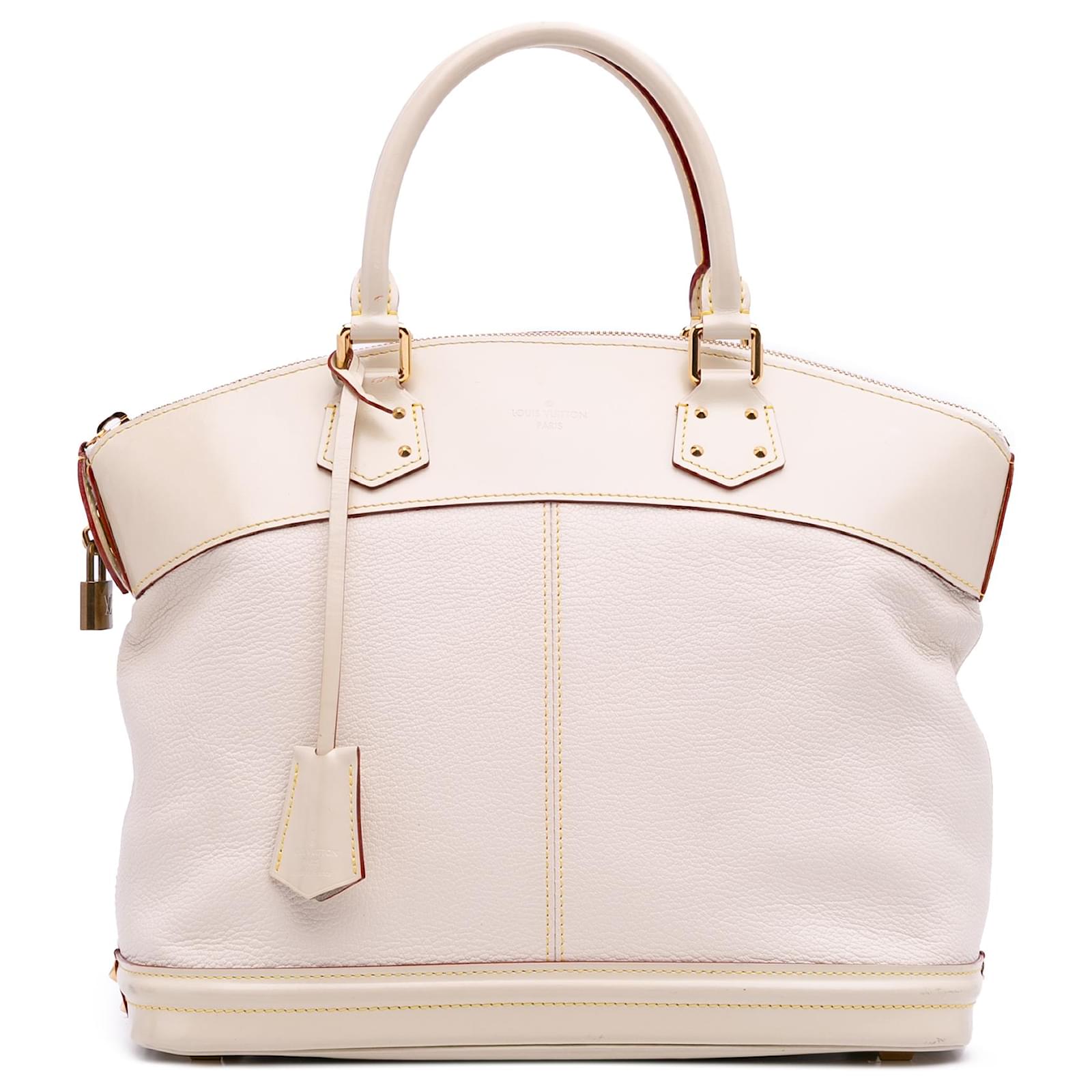 Louis Vuitton White Suhali Lockit MM Leather  ref.2324415