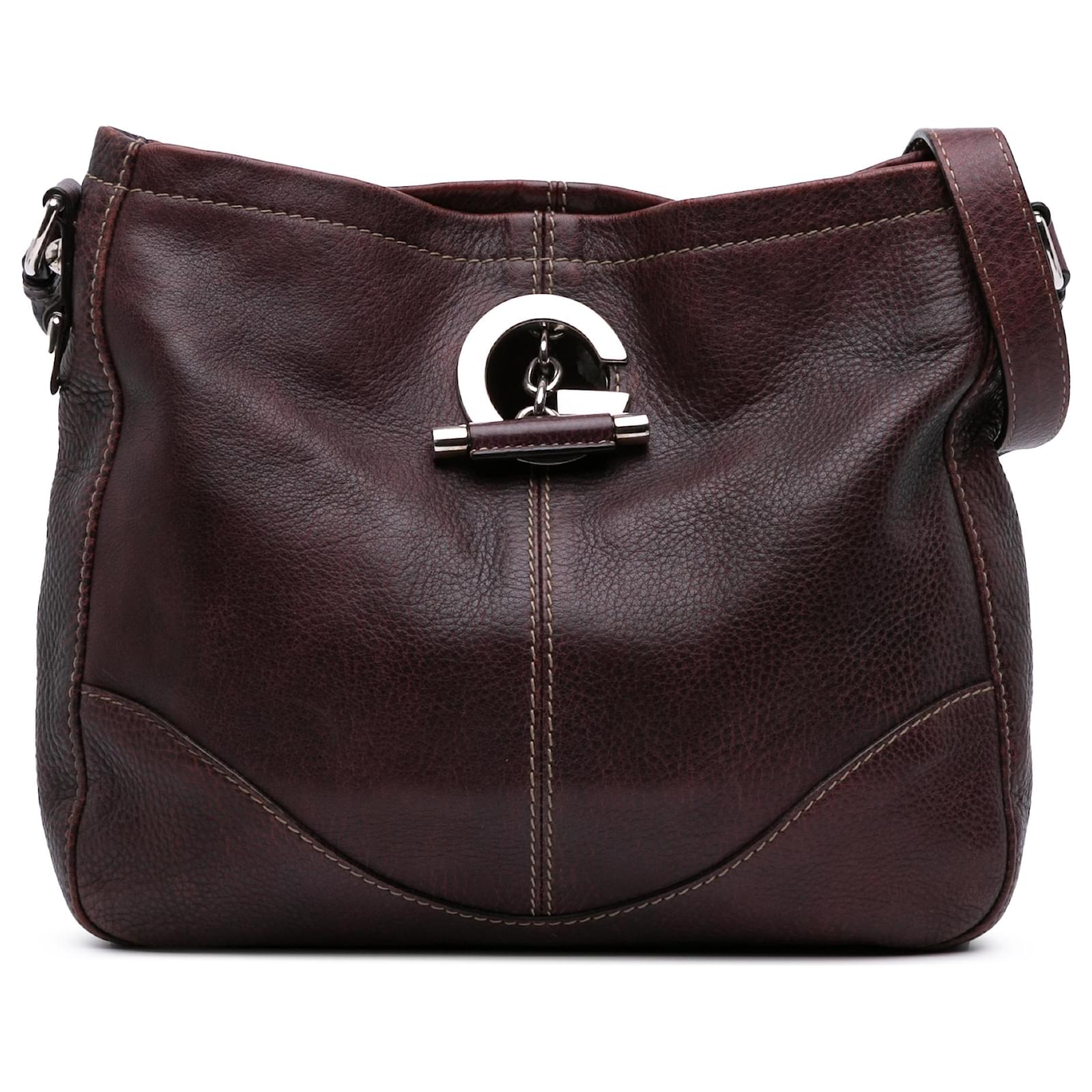 Gucci Brown Medium Grained Calfskin Charlotte Crossbody Dark brown Leather Pony-style calfskin  ref.2324413