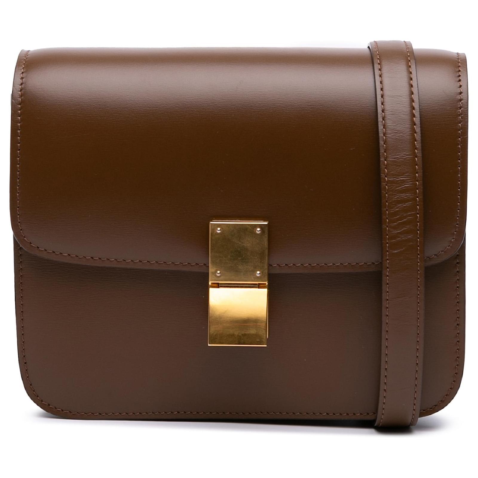 Céline Celine Brown Medium Calfskin Classic Box Leather Pony-style calfskin  ref.2324384
