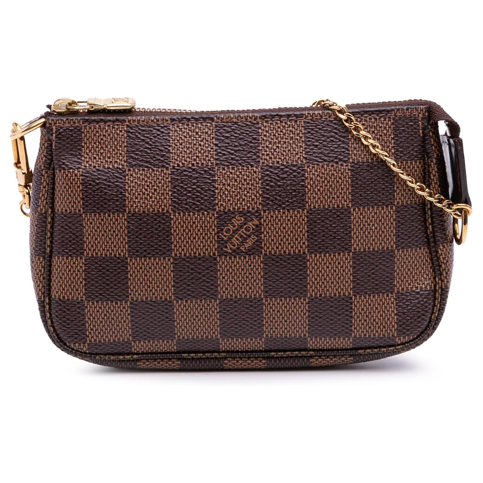 Louis Vuitton Brown Damier Ebene Mini Pochette Accessoires Cloth  ref.2324377