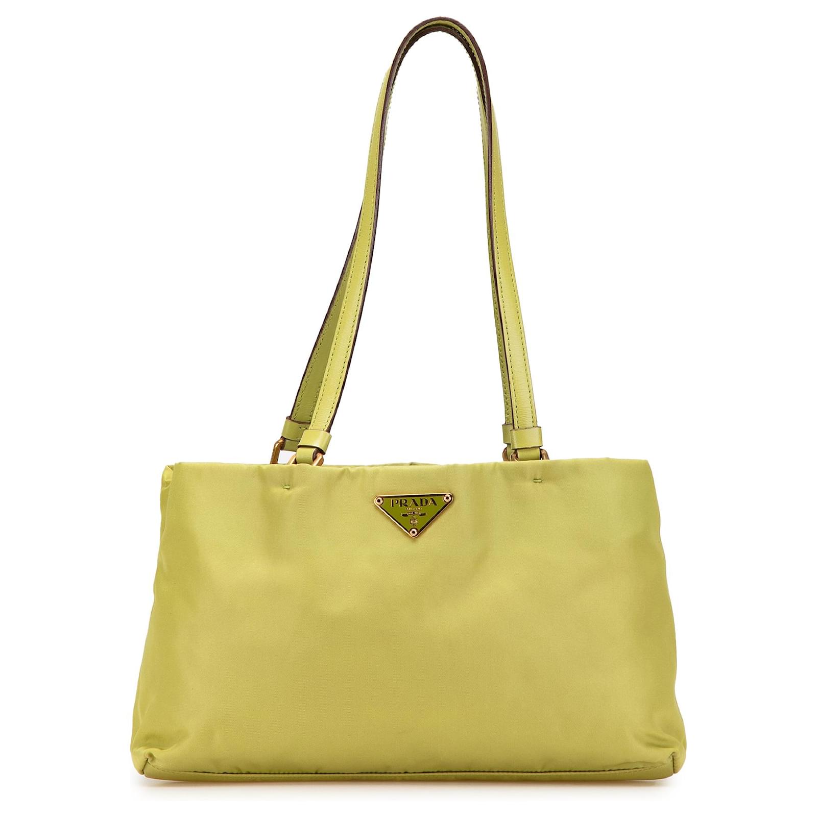 Prada Green Tessuto Shoulder Bag Light green Nylon Cloth  ref.2324370