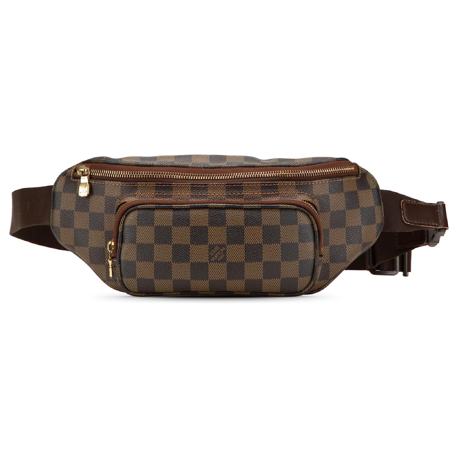 Louis Vuitton Brown Damier Ebene Melville Belt Bum Bag Cloth  ref.2324347