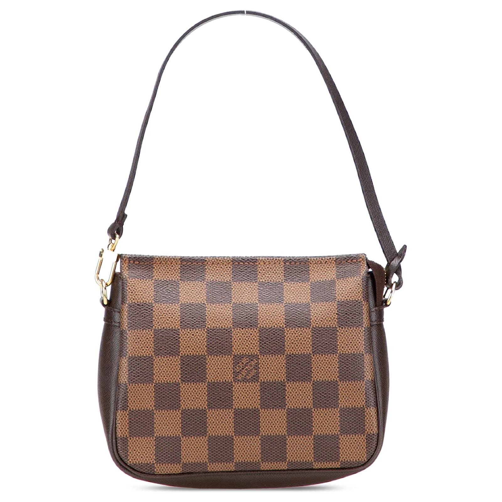 Louis Vuitton Brown Damier Ebene Trousse Pochette Cloth Pony-style calfskin  ref.2324281