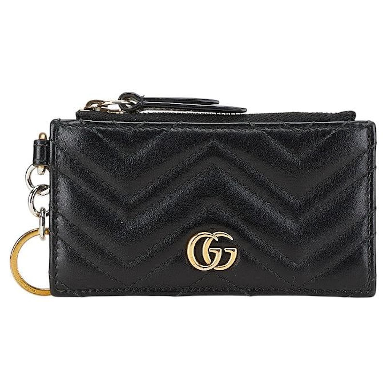 Gucci GG Marmont Black Leather Card Case Coin Case  ref.2324254