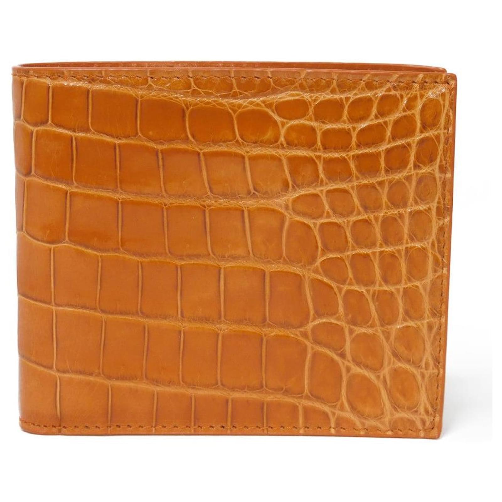 Bottega Veneta Bifold Wallet 113993 Brown Light brown Leather Exotic leather  ref.2324221