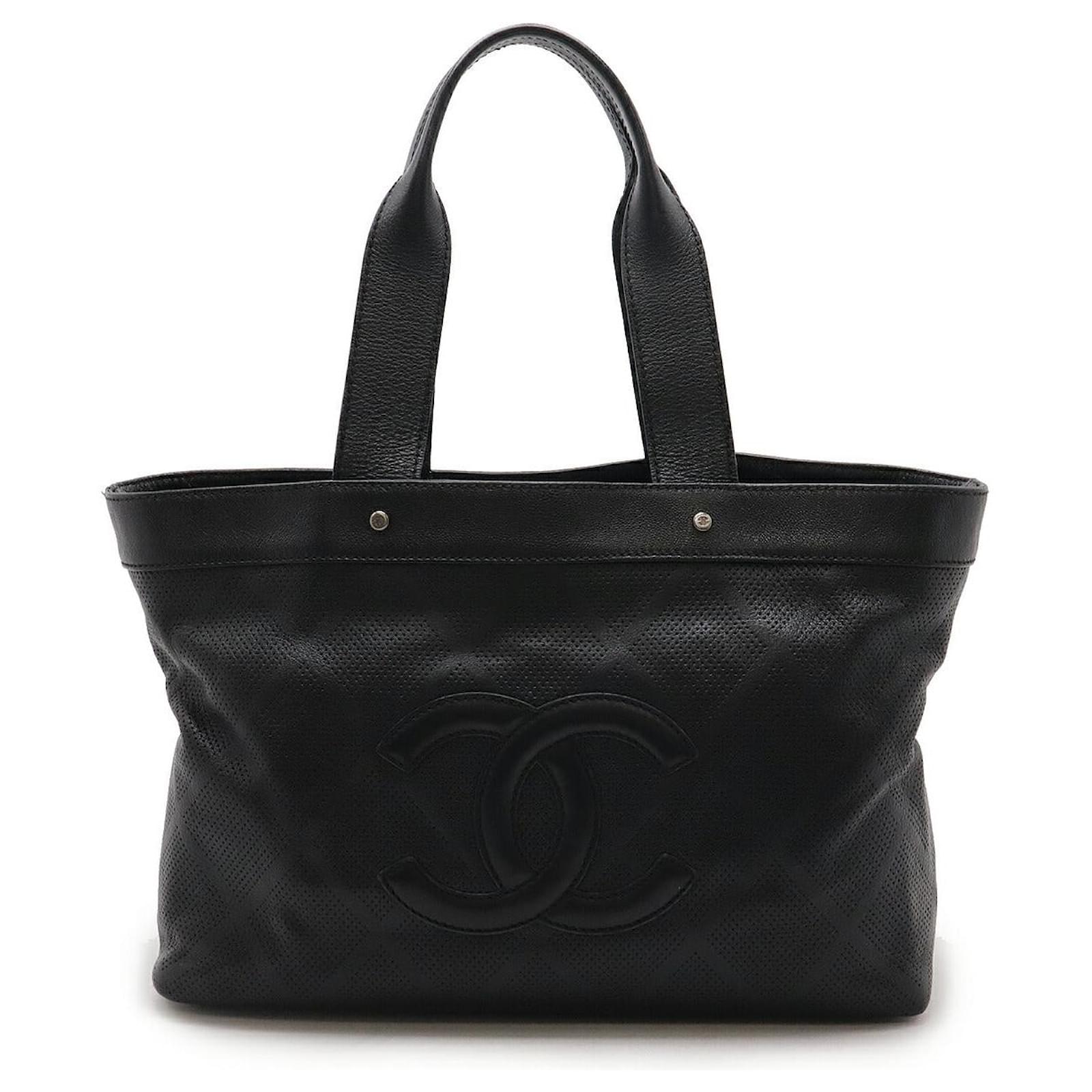Chanel Leather Coco Mark Punching 2way Tote Bag A33936 Black  ref.2324198