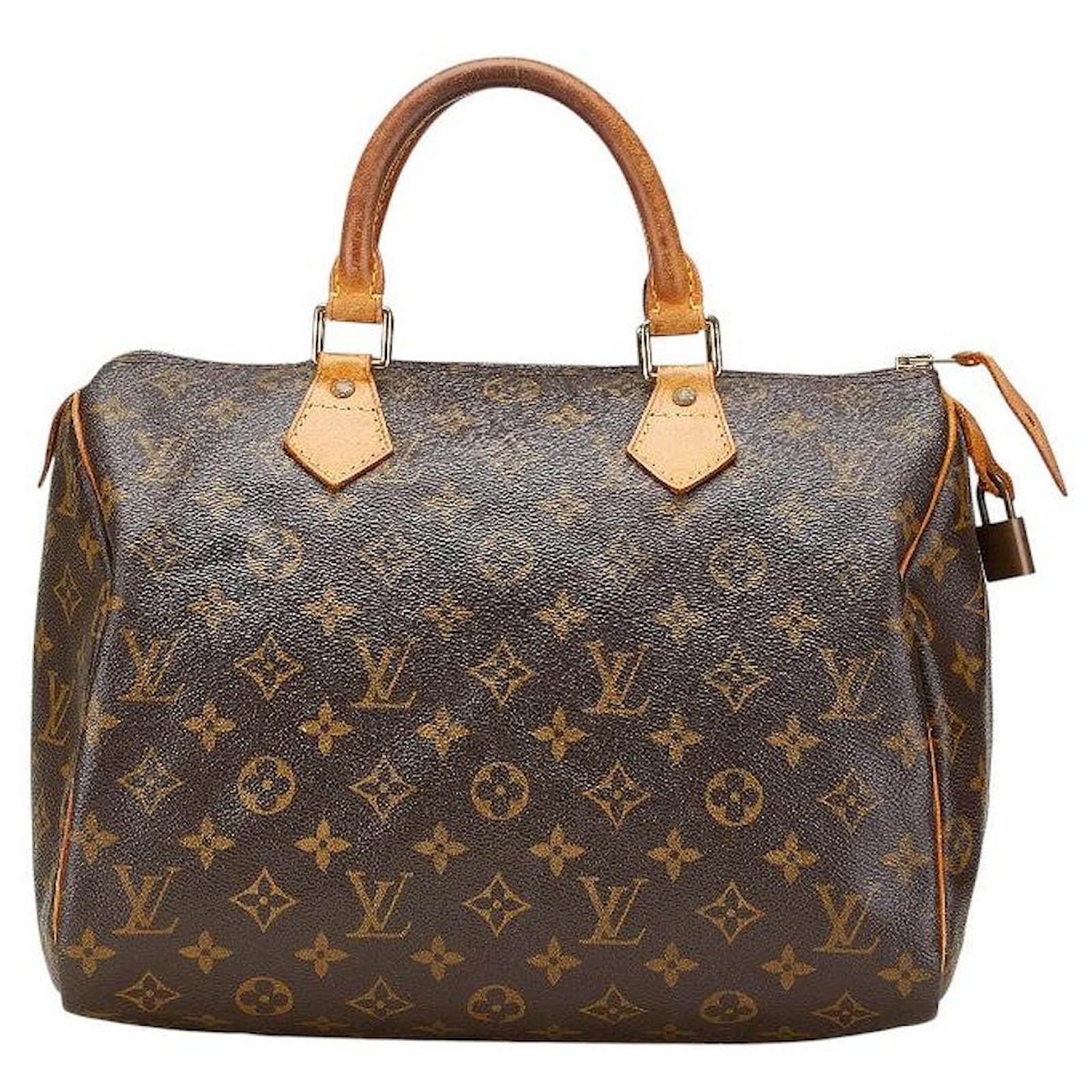 Louis Vuitton Monogram Speedy 30 Handbag M41526 Brown Cloth  ref.2324165