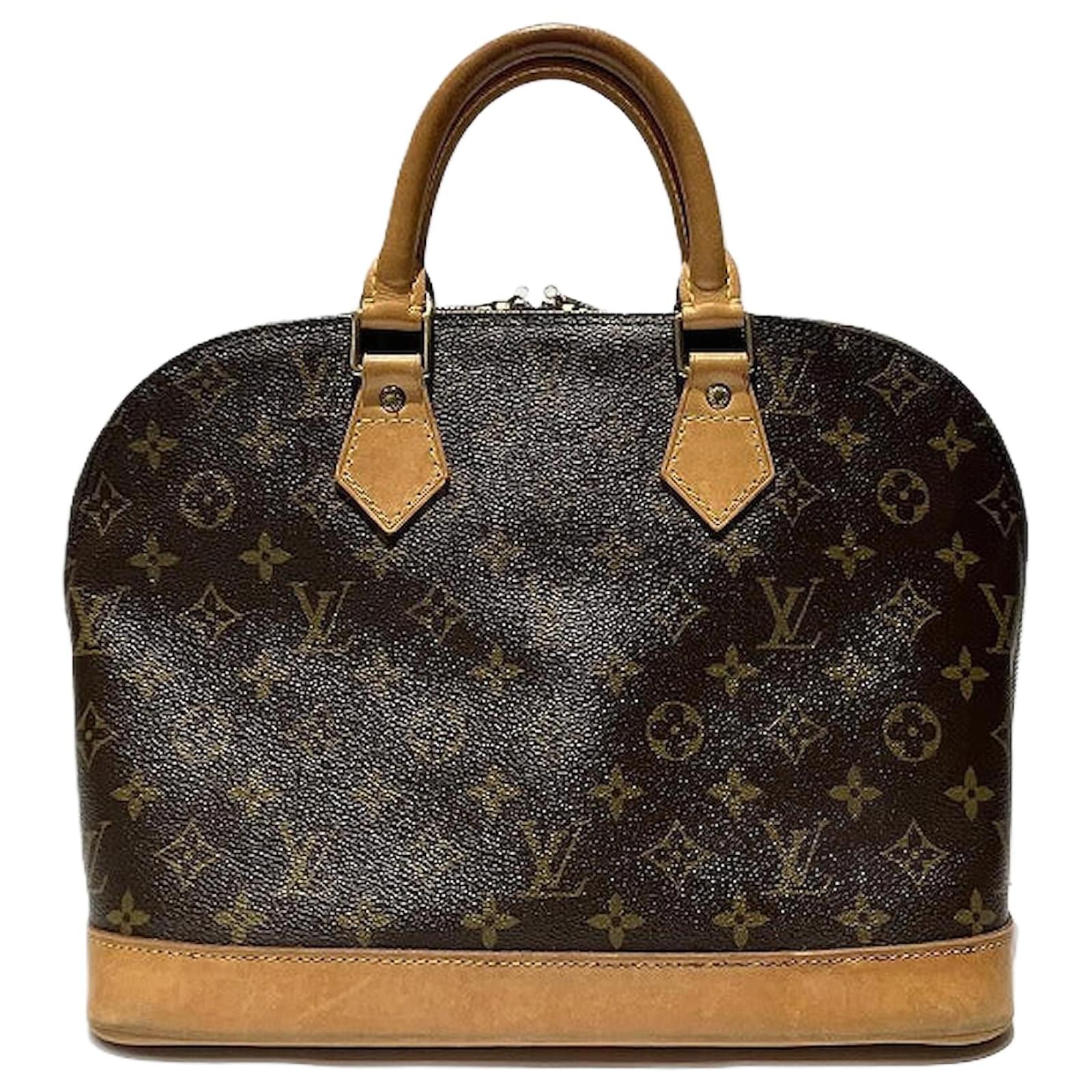 Louis Vuitton Alma Monogram Handbag Brown Cloth  ref.2324152