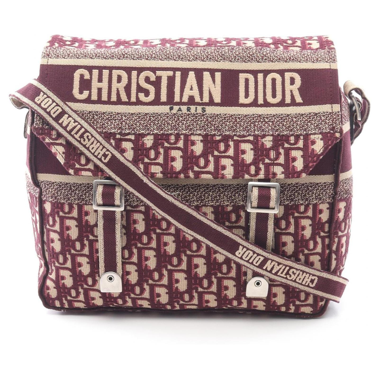 Christian Dior Dior Diorcamp Oblique Canvas Leather Shoulder Bag Brown Cloth  ref.2324146