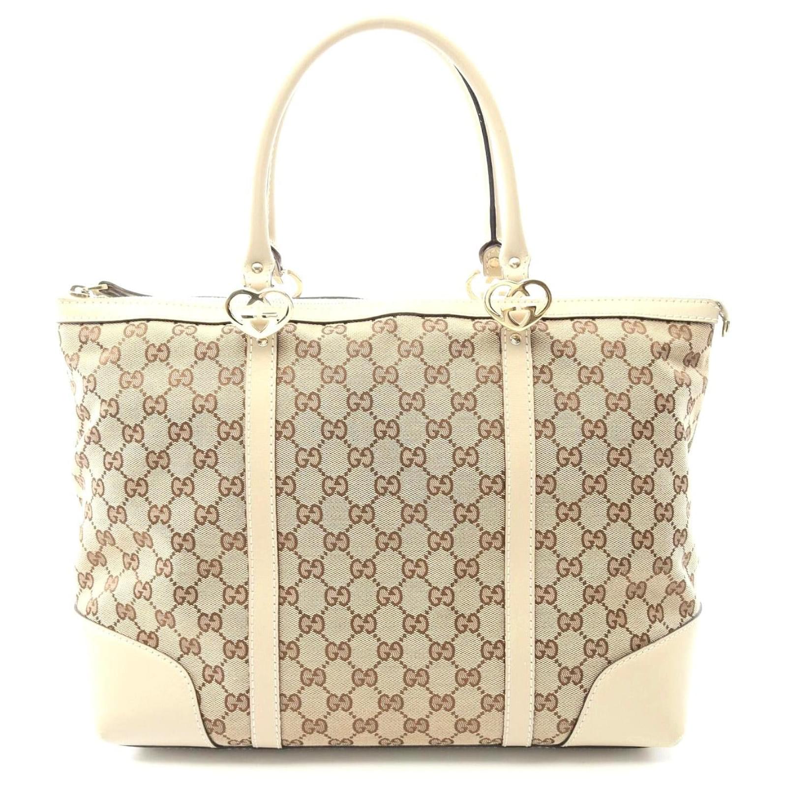 Gucci GG Canvas Lovely Tote Bag Brown Beige Cloth  ref.2324126