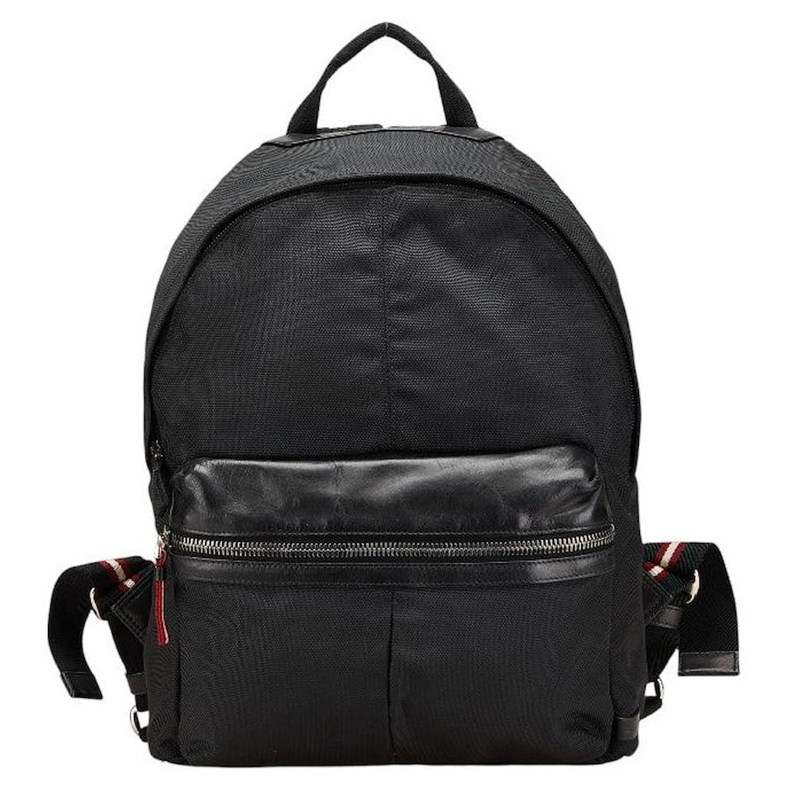 Bally Canvas Leather Backpack Black Cloth  ref.2324123