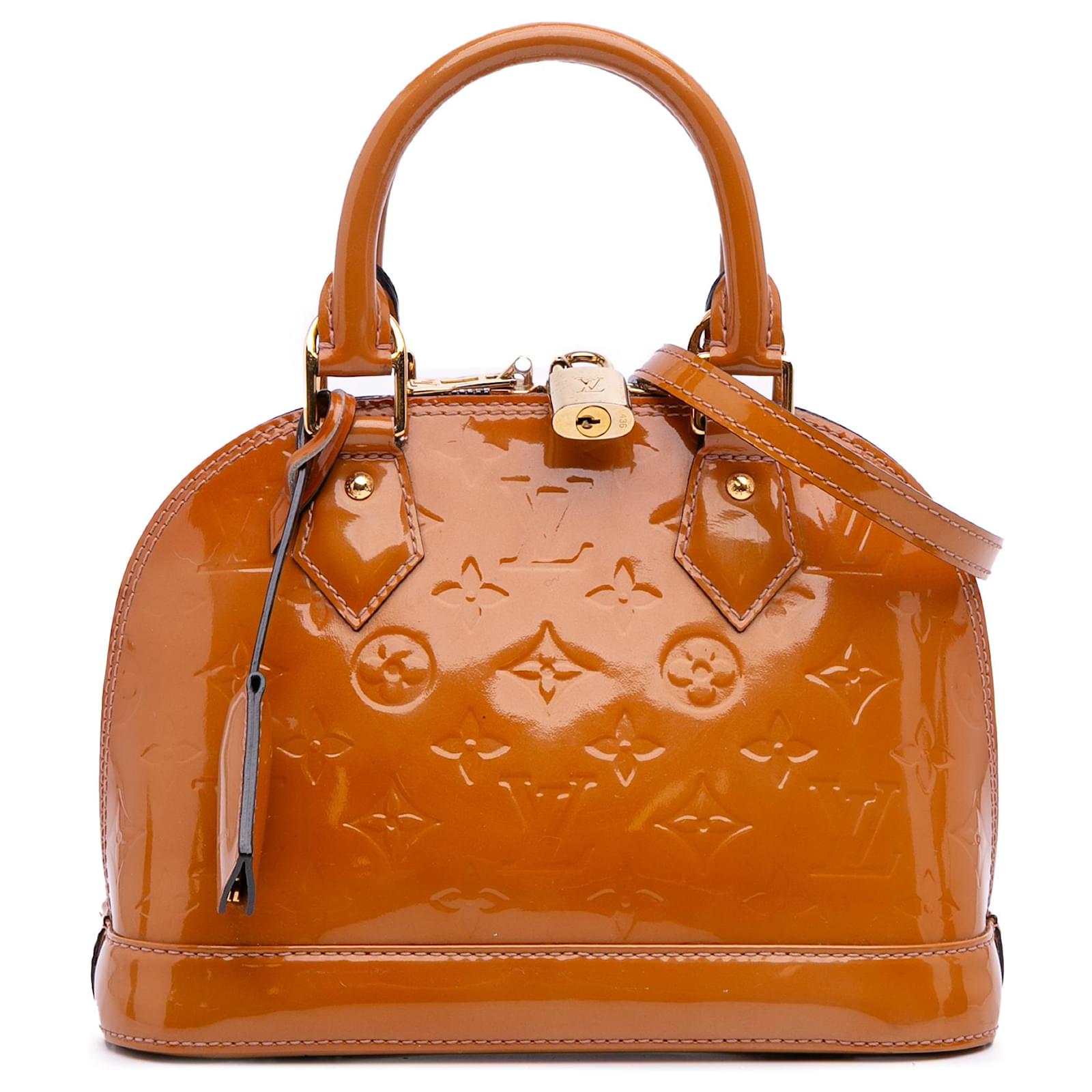 Louis Vuitton Brown Monogram Vernis Alma BB Camel Leather Patent leather  ref.2327138