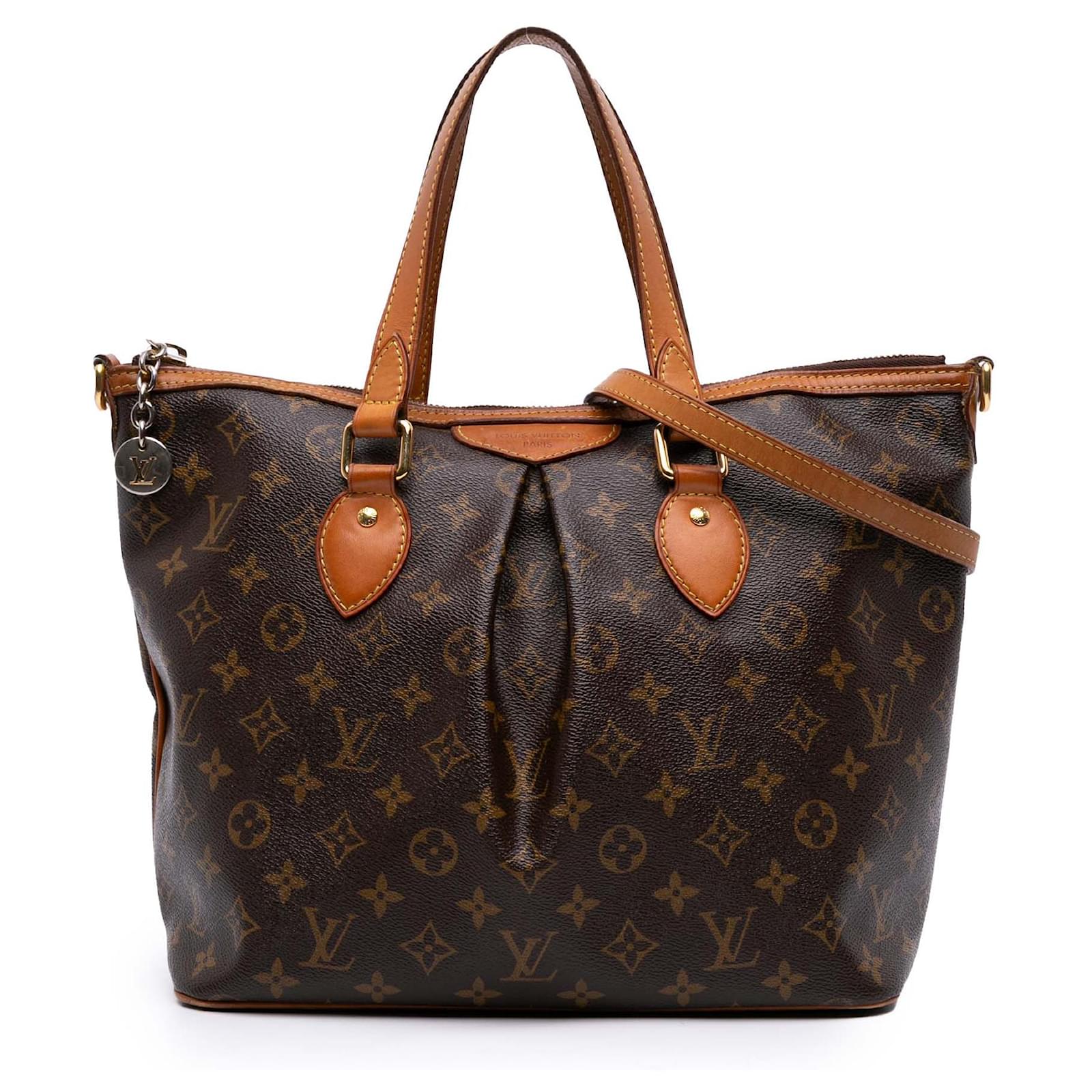 Louis Vuitton Brown Monogram Palermo PM Leather Cloth  ref.2327092