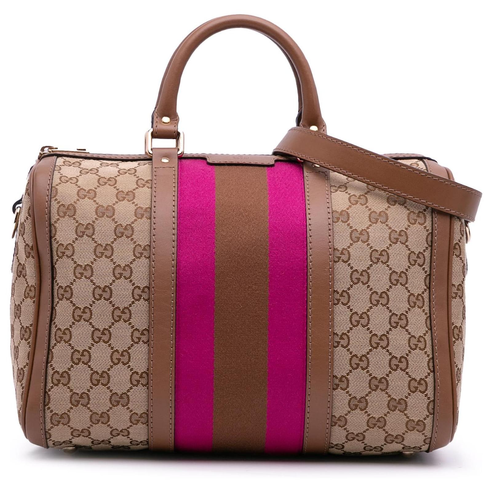 Gucci Brown GG Canvas Web Joy Boston Bag Cloth Cloth  ref.2327069