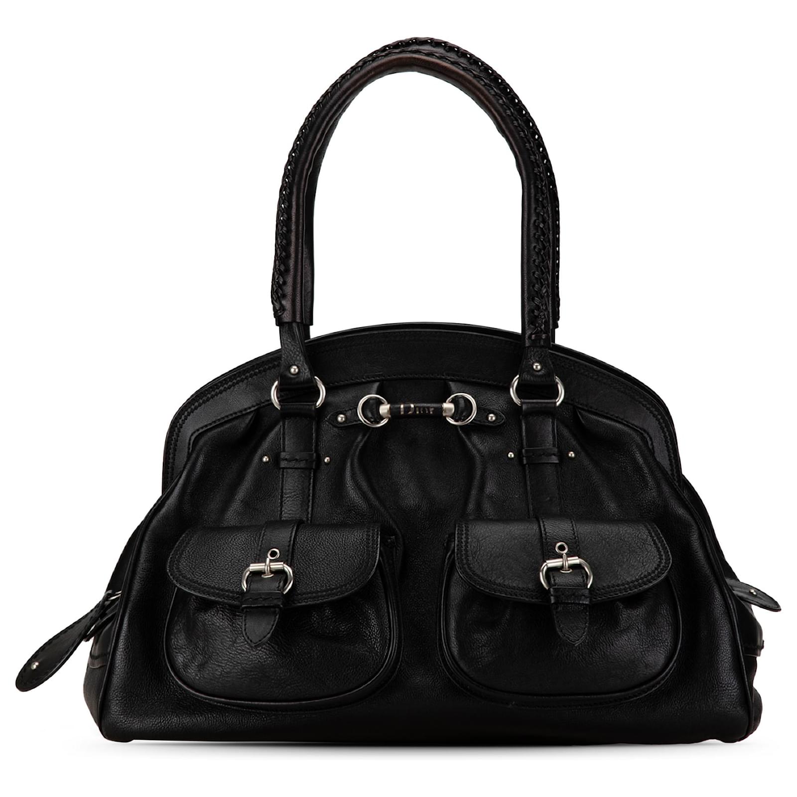 Dior Black Large Calfskin My Dior Frame Handbag Leather Pony-style calfskin  ref.1712069