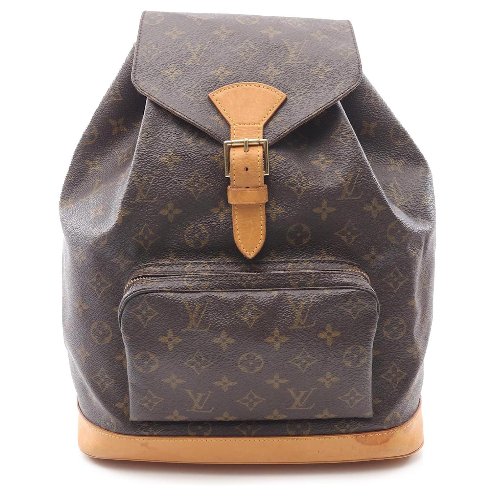 Louis Vuitton Brown Monogram Montsouris GM Leather Cloth  ref.2327062