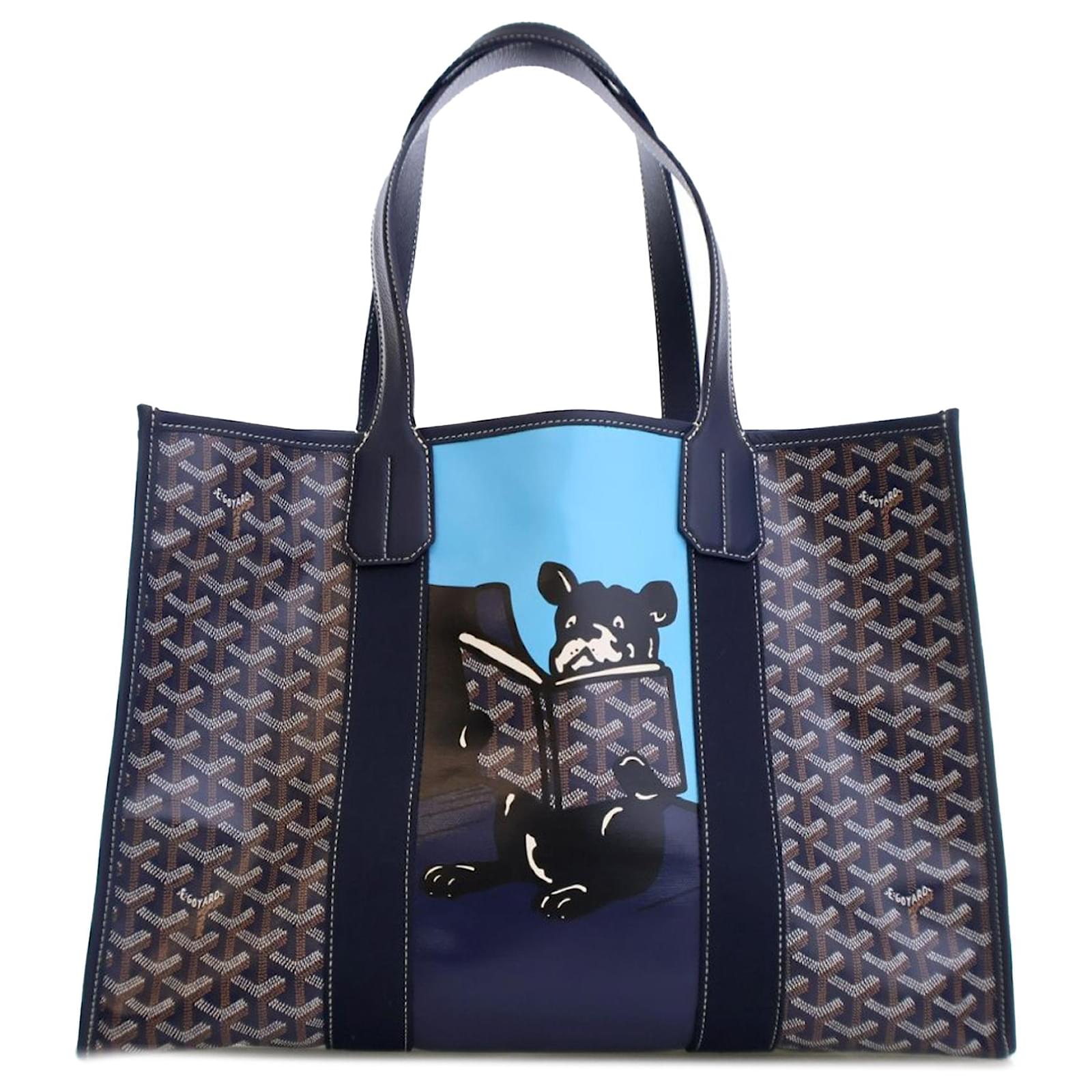 Goyard Blue Goyardine Villette MM Navy blue Cloth Cloth  ref.2327056