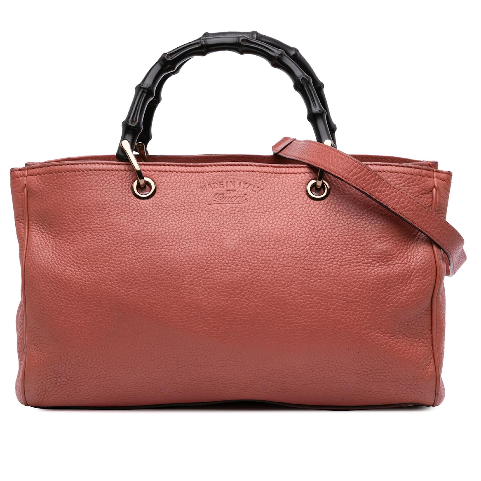 Gucci Pink Medium Calfskin Bamboo Shopper Satchel Leather Pony-style calfskin  ref.2327046