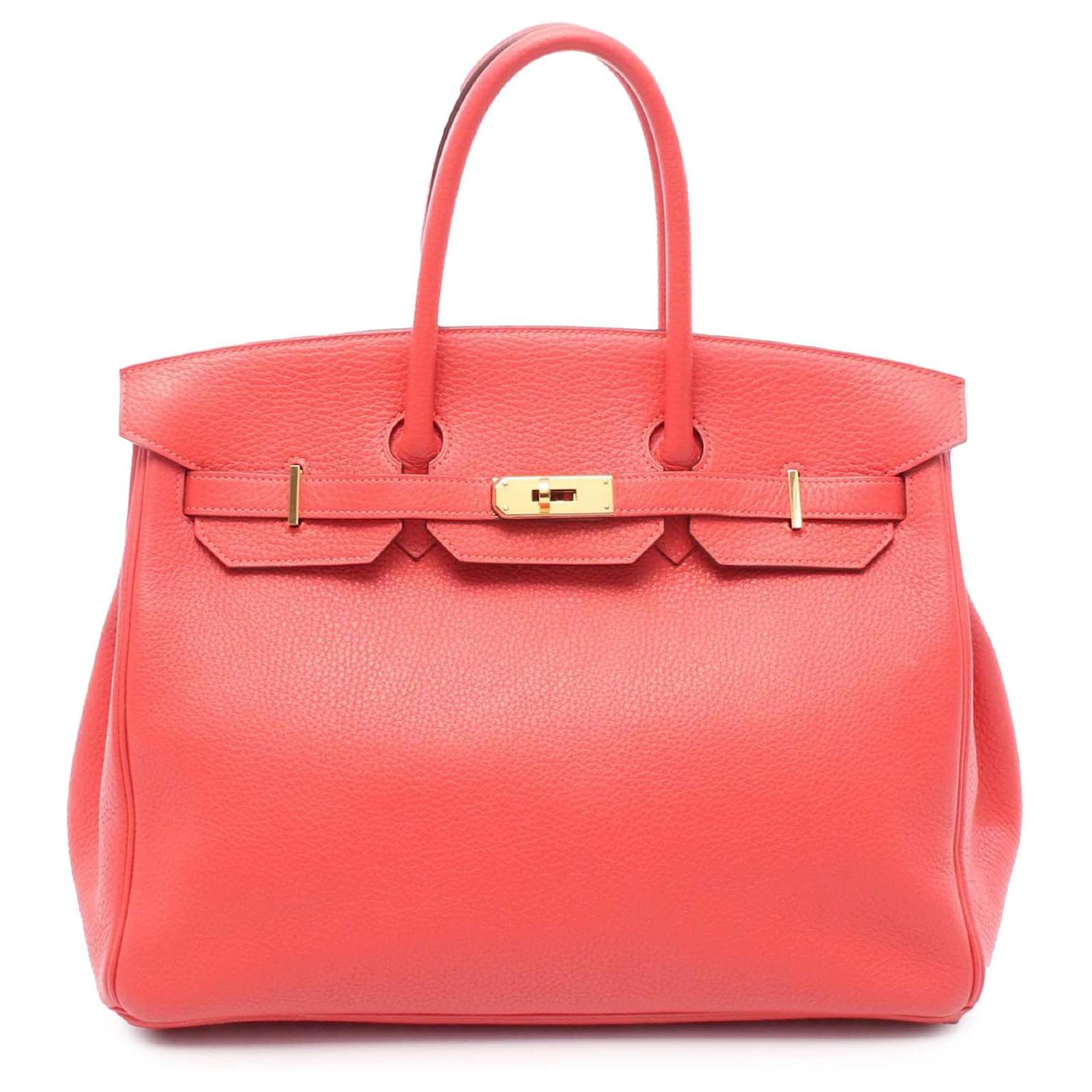 Hermès Red Clemence Birkin Retourne 35 Leather Pony-style calfskin  ref.2326999