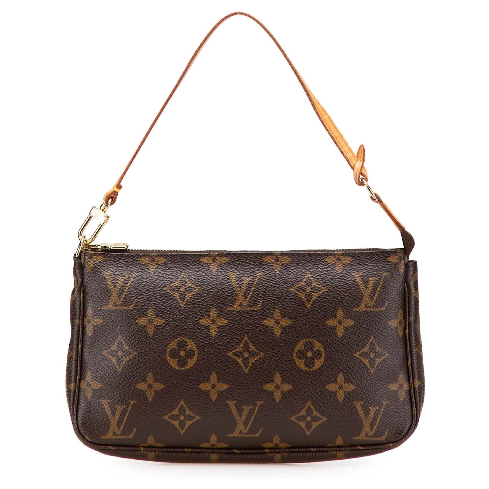 Louis Vuitton Brown Monogram Pochette Accessoires Leather Cloth  ref.2326988