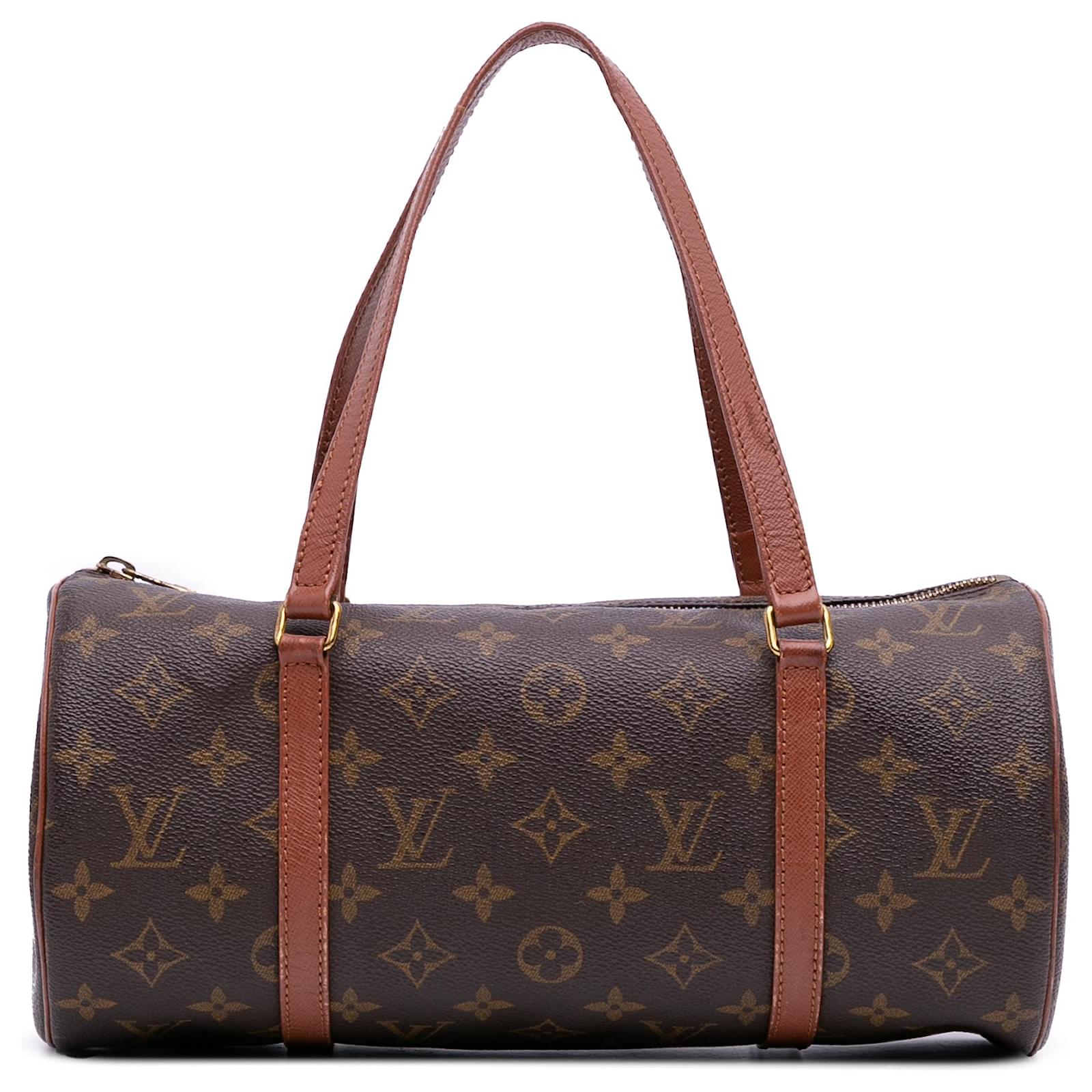 Louis Vuitton Brown Monogram Papillon 30 Cloth Pony-style calfskin  ref.2326978
