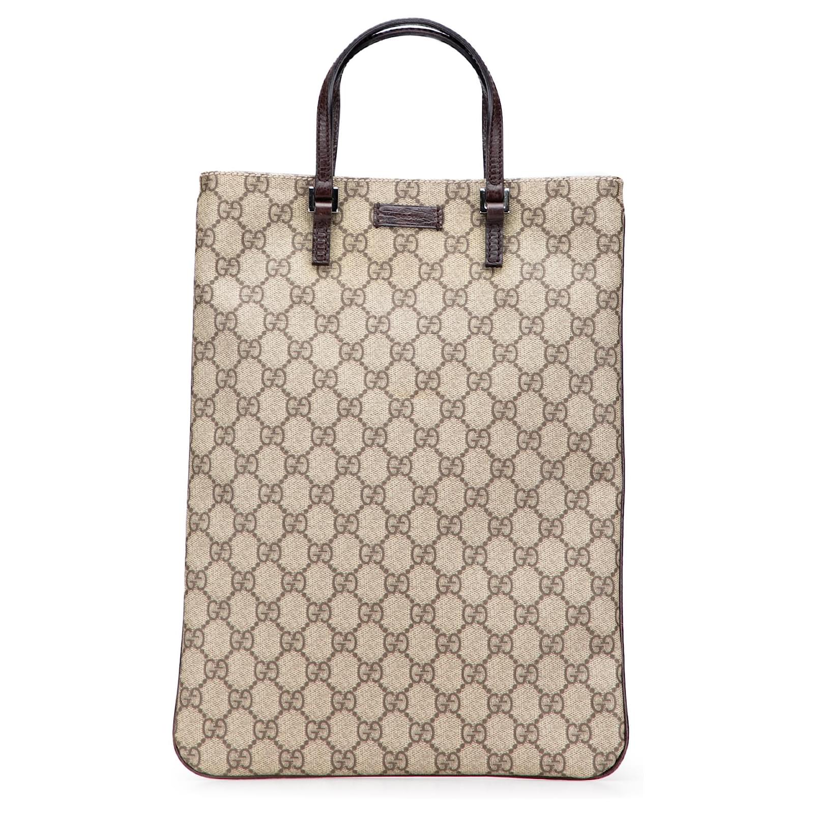 Gucci Brown GG Supreme Tote Beige Pony-style calfskin Cloth  ref.2326969