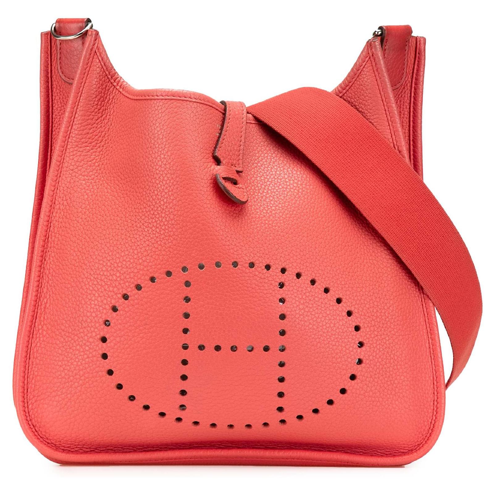 Hermès Red Clemence Evelyne I PM Leather Pony-style calfskin  ref.2191620