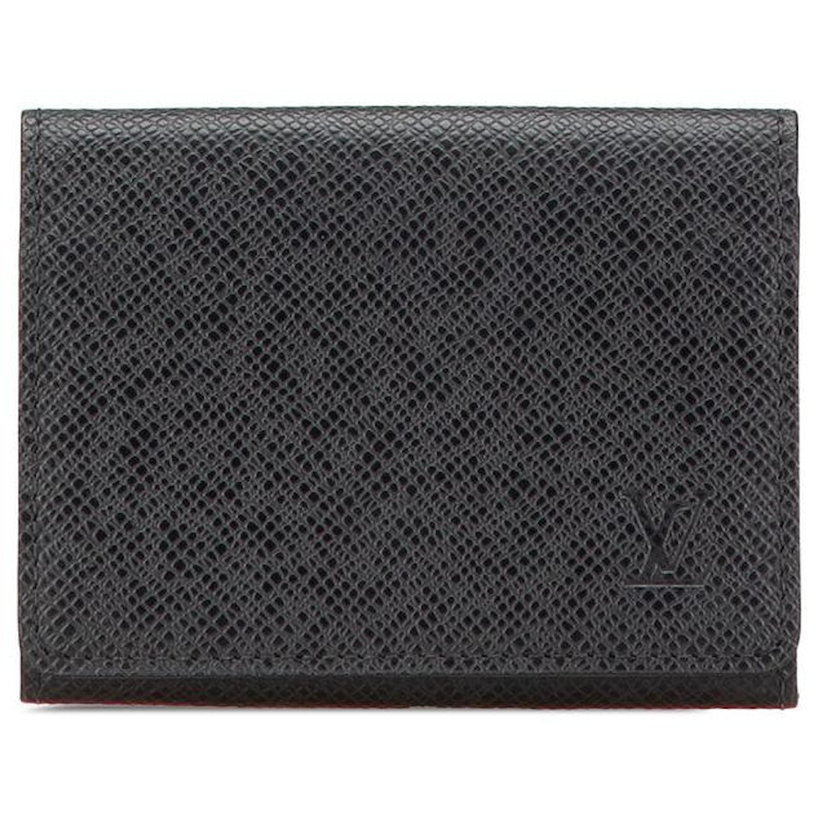 Louis Vuitton Taiga Envelope Carte de Visite Card Case M30922 Black Leather  ref.2326907