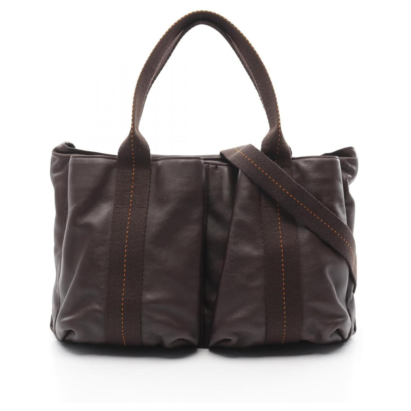 Hermès Hermes Caravan Horizontal MM Veaudermis 2way bag Brown Leather  ref.2326823