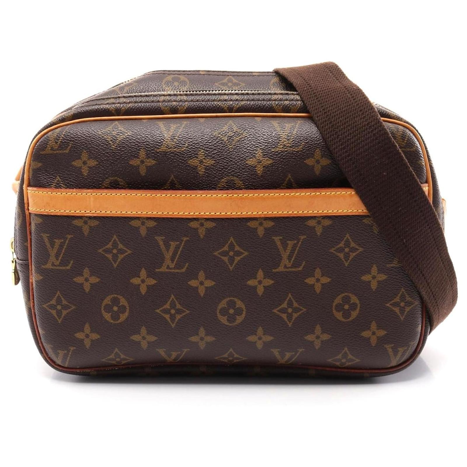 Louis Vuitton Reporter PM Monogram Shoulder Bag Brown Cloth  ref.2326792