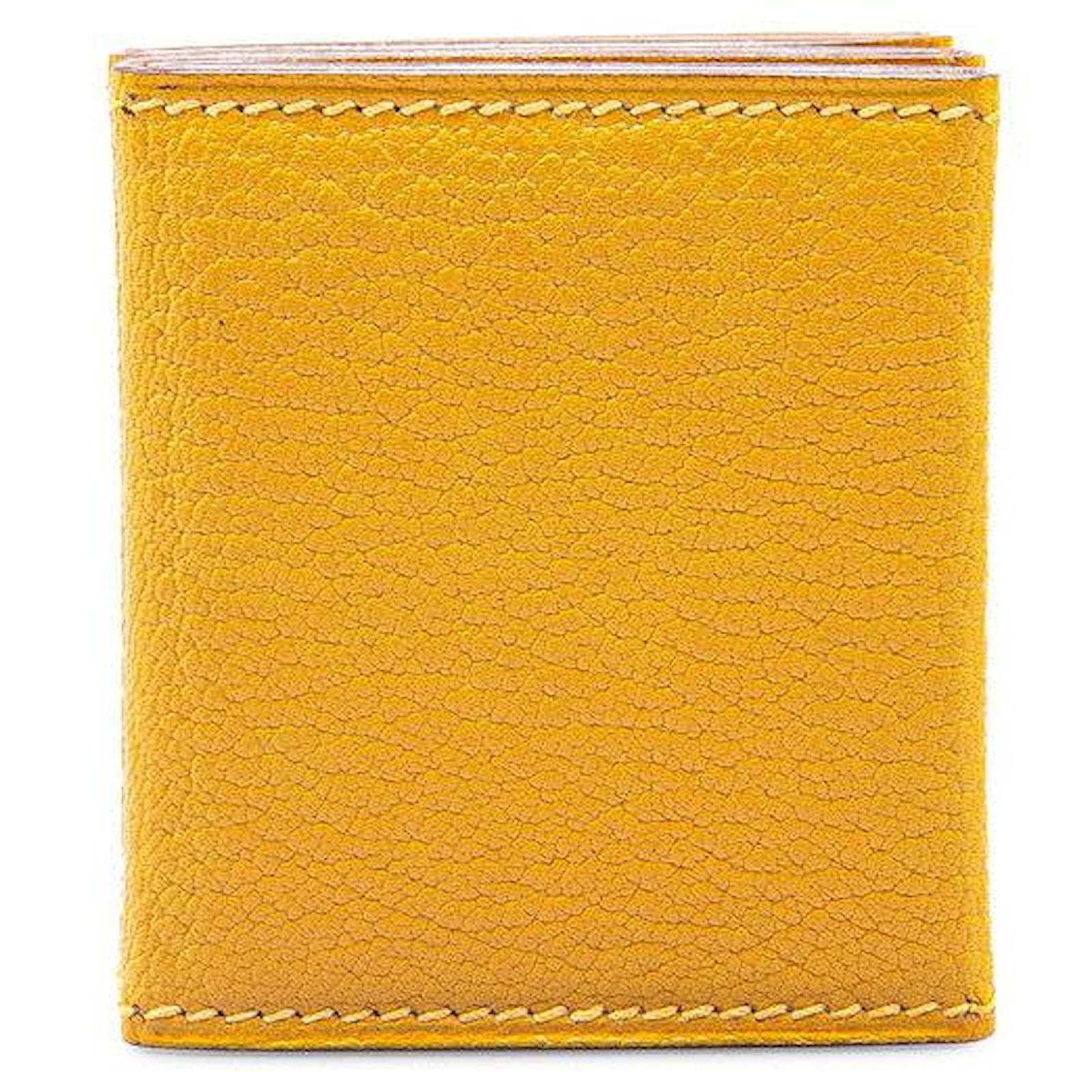 Hermès Hermes Mini Photo Case Chevre Photo Case Yellow Leather  ref.2326785