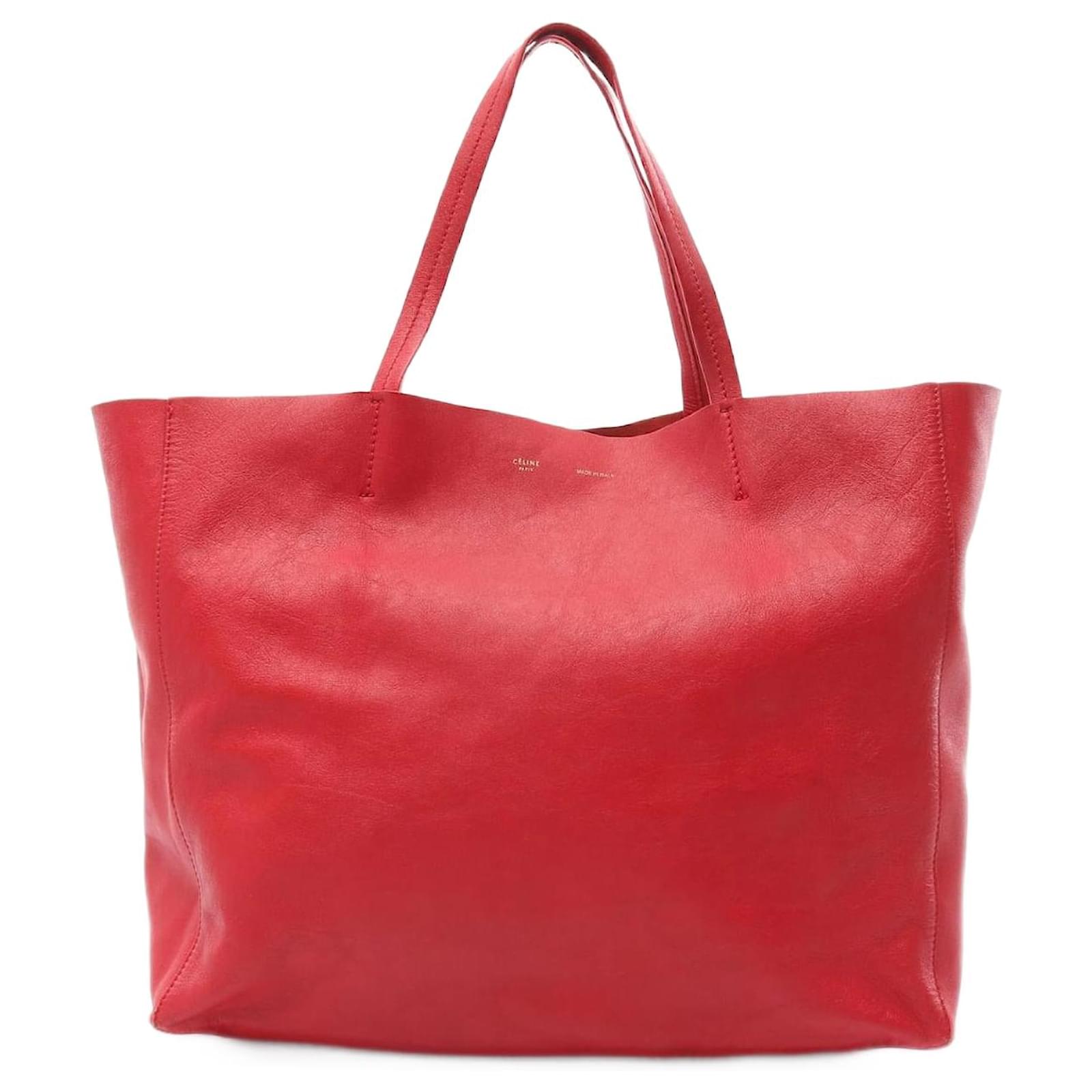 Céline Celine Horizontal Cabas Leather Tote Bag Red  ref.2326771