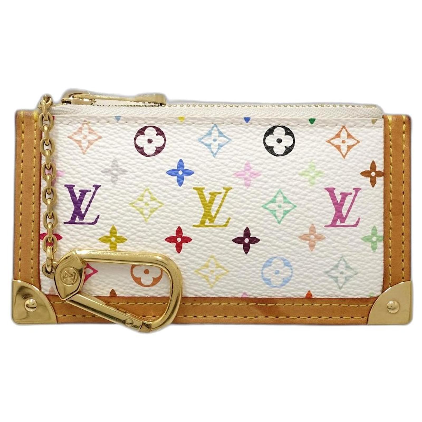 Louis Vuitton Pochette Cles Monogram Coin Case White Cloth  ref.2326731