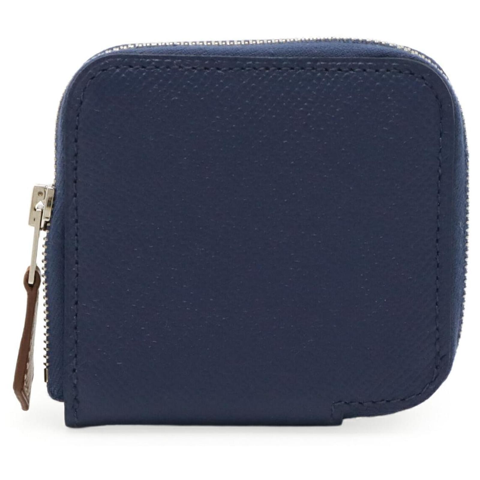 Hermès Hermes Azap Silk In Epsom Leather Coin Case Blue  ref.2326714