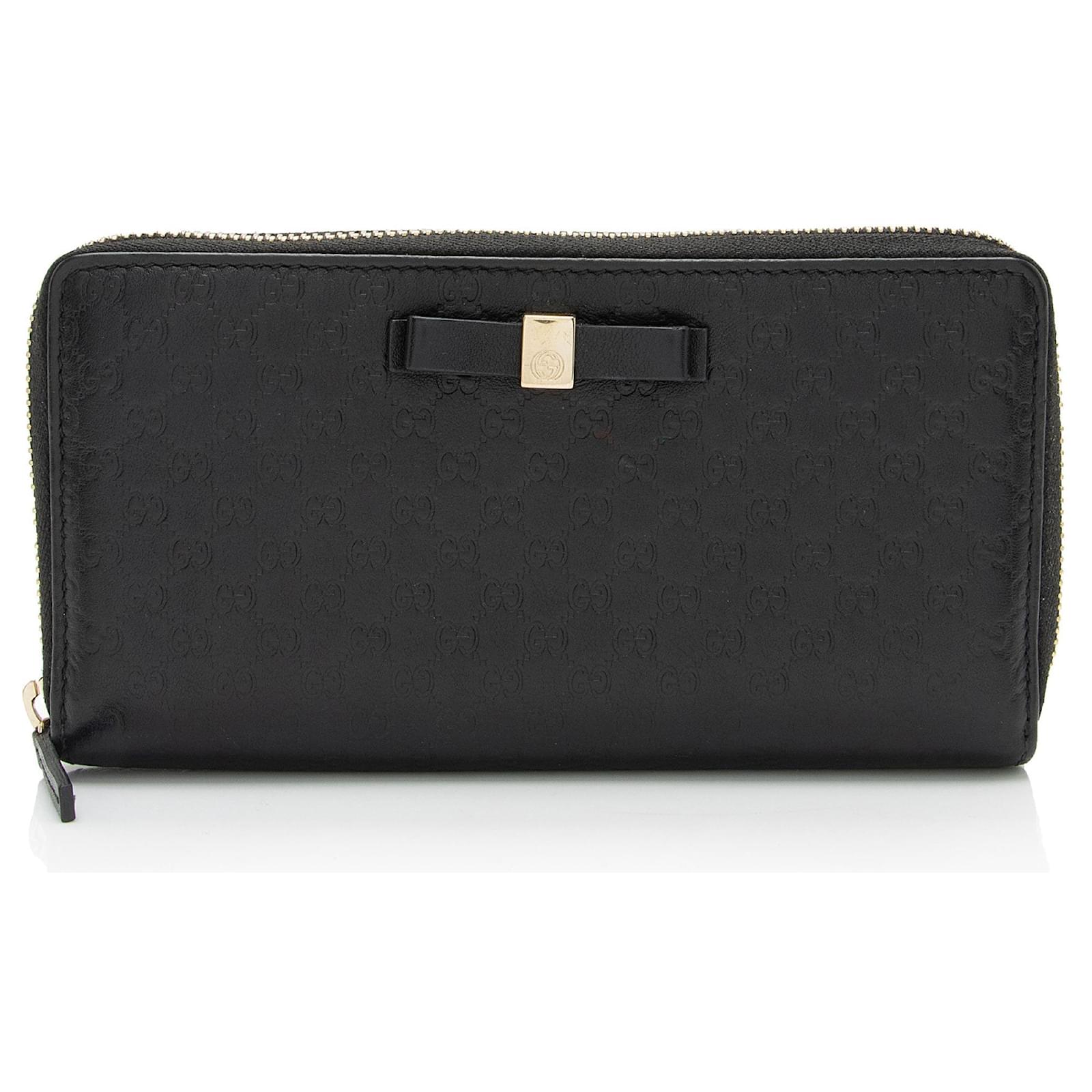 Gucci Microguccissima Leather Bow Wallet Black  ref.2326645