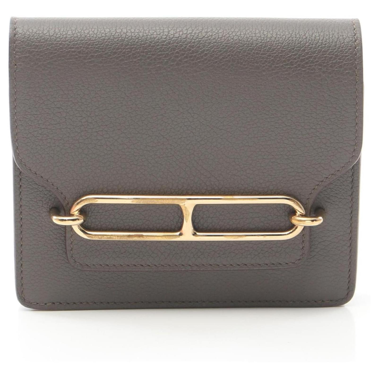 Hermès Hermes Roulis Slim Evercolor wallet Grey Leather  ref.2326608