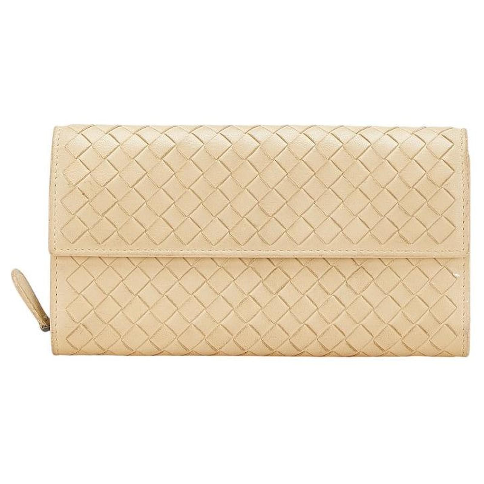 Bottega Veneta Intrecciato Leather Wallet Brown Beige  ref.2326599