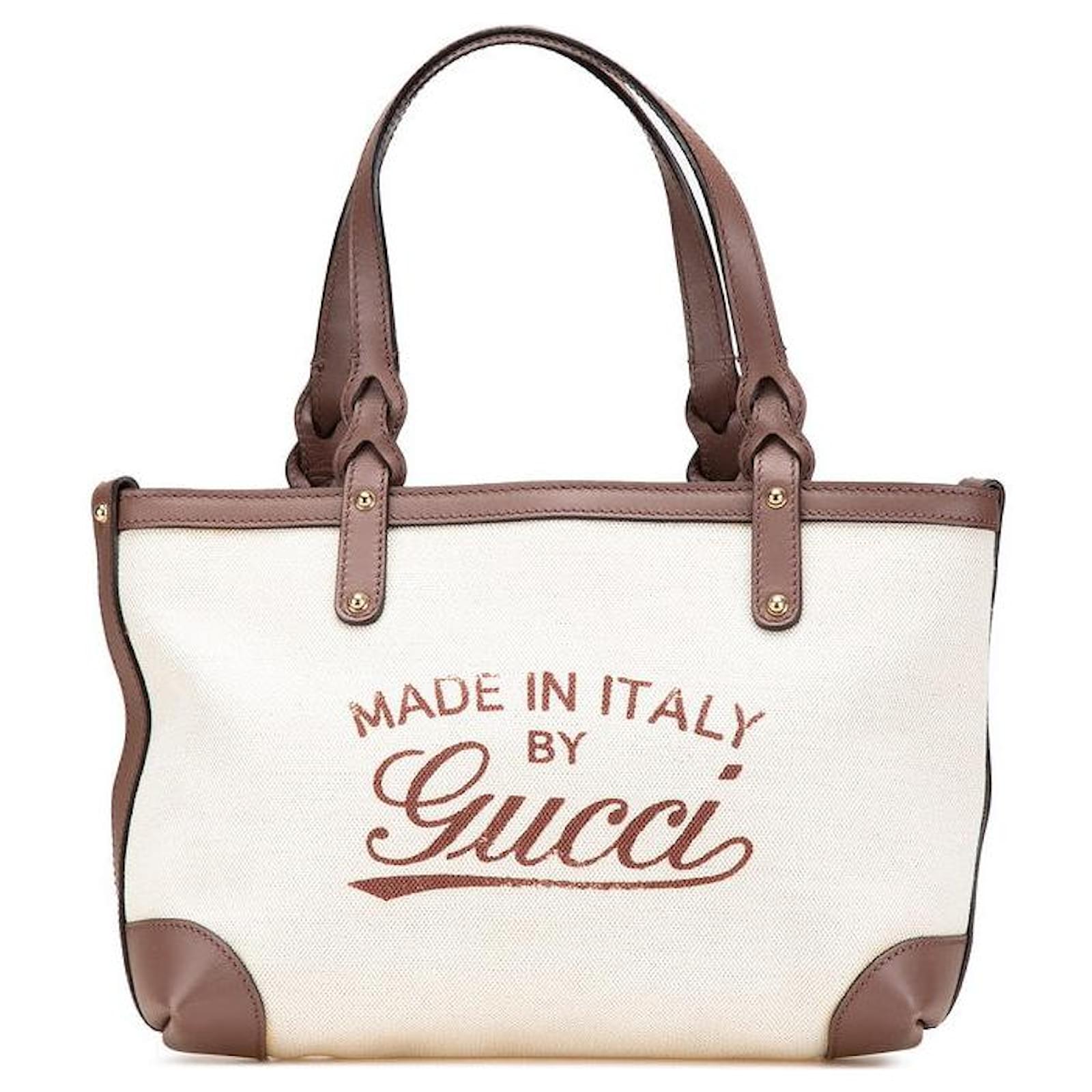 Gucci Gucci Craft Canvas Leather Tote Bag Limited Brown Beige Cloth  ref.2326597