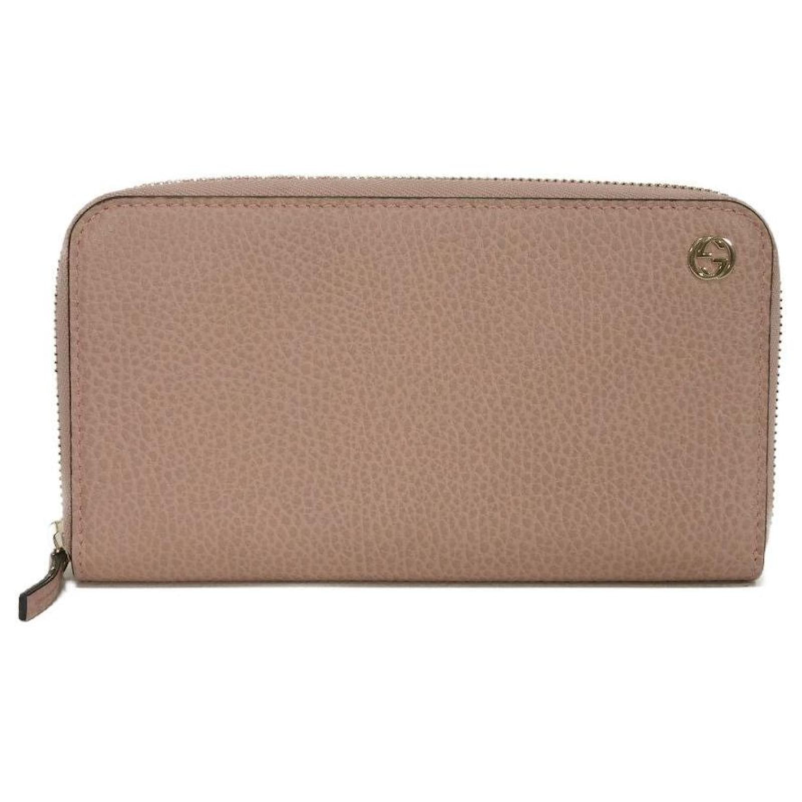 Gucci Double G Zip Around Wallet Calf Leather Long Wallet Pink  ref.2326583