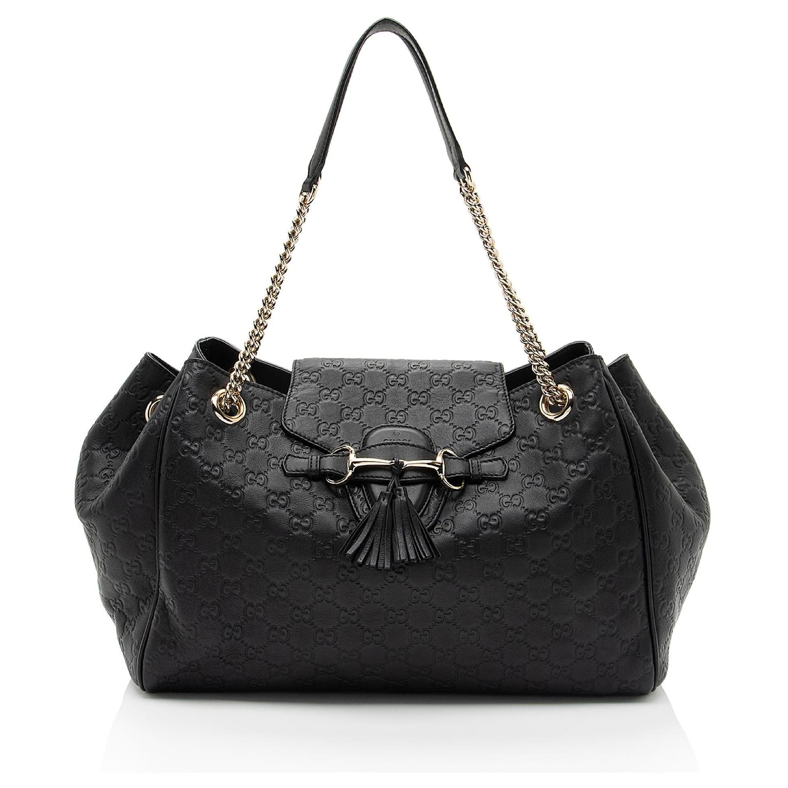 Gucci Guccissima Leather Emily Shoulder Bag Black  ref.2326565