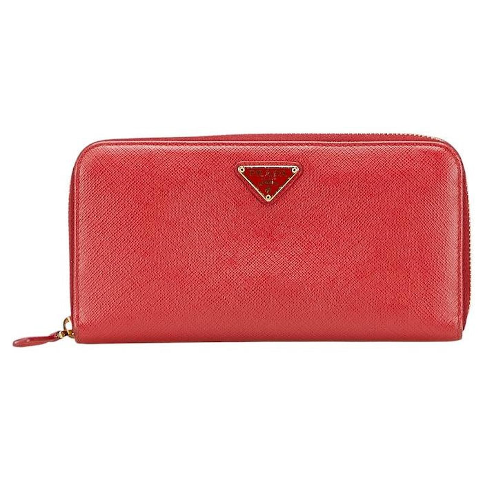 Prada 1ML506 Saffiano Leather Long Wallet Red  ref.2326542