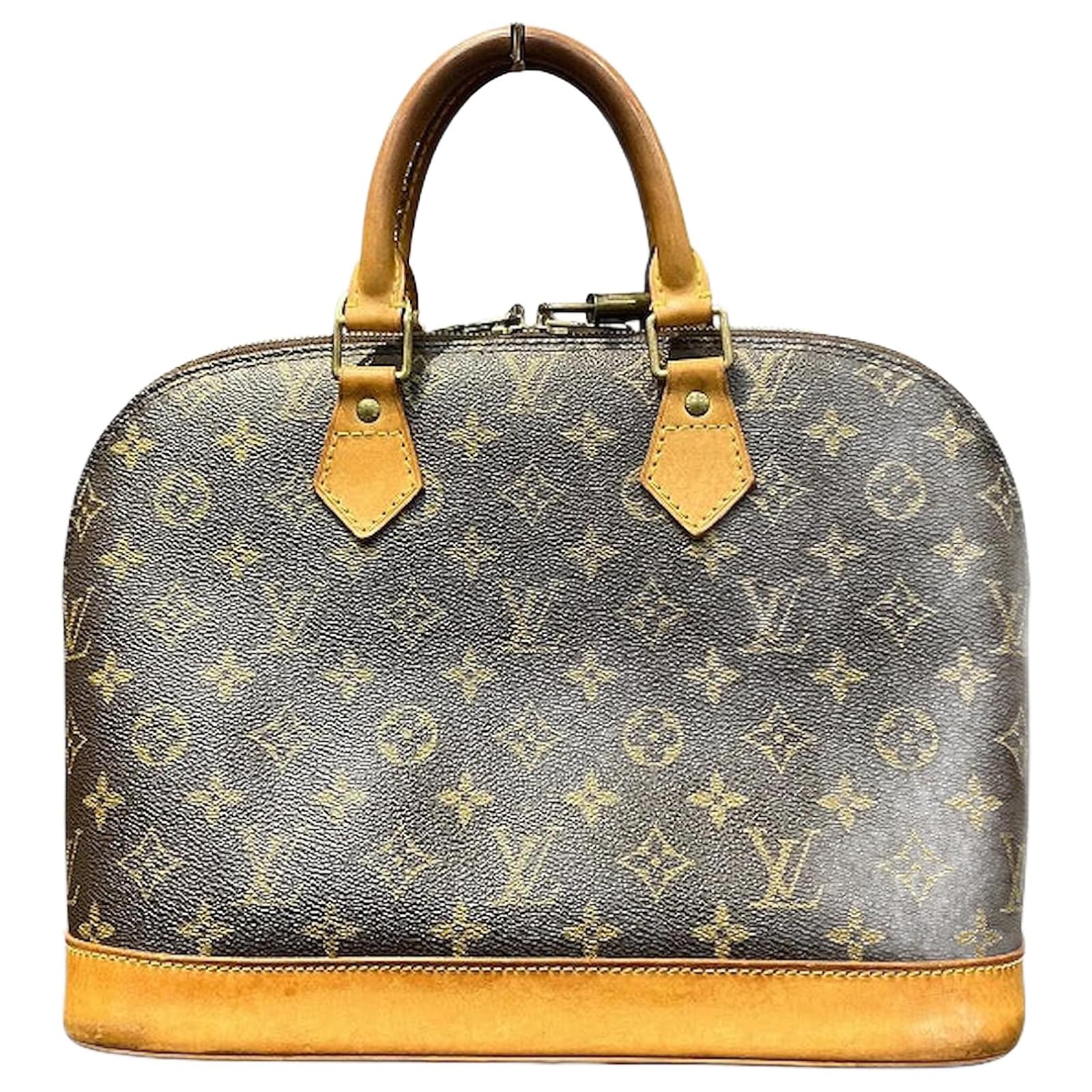 Louis Vuitton Alma Monogram Handbag Brown Cloth  ref.2326533