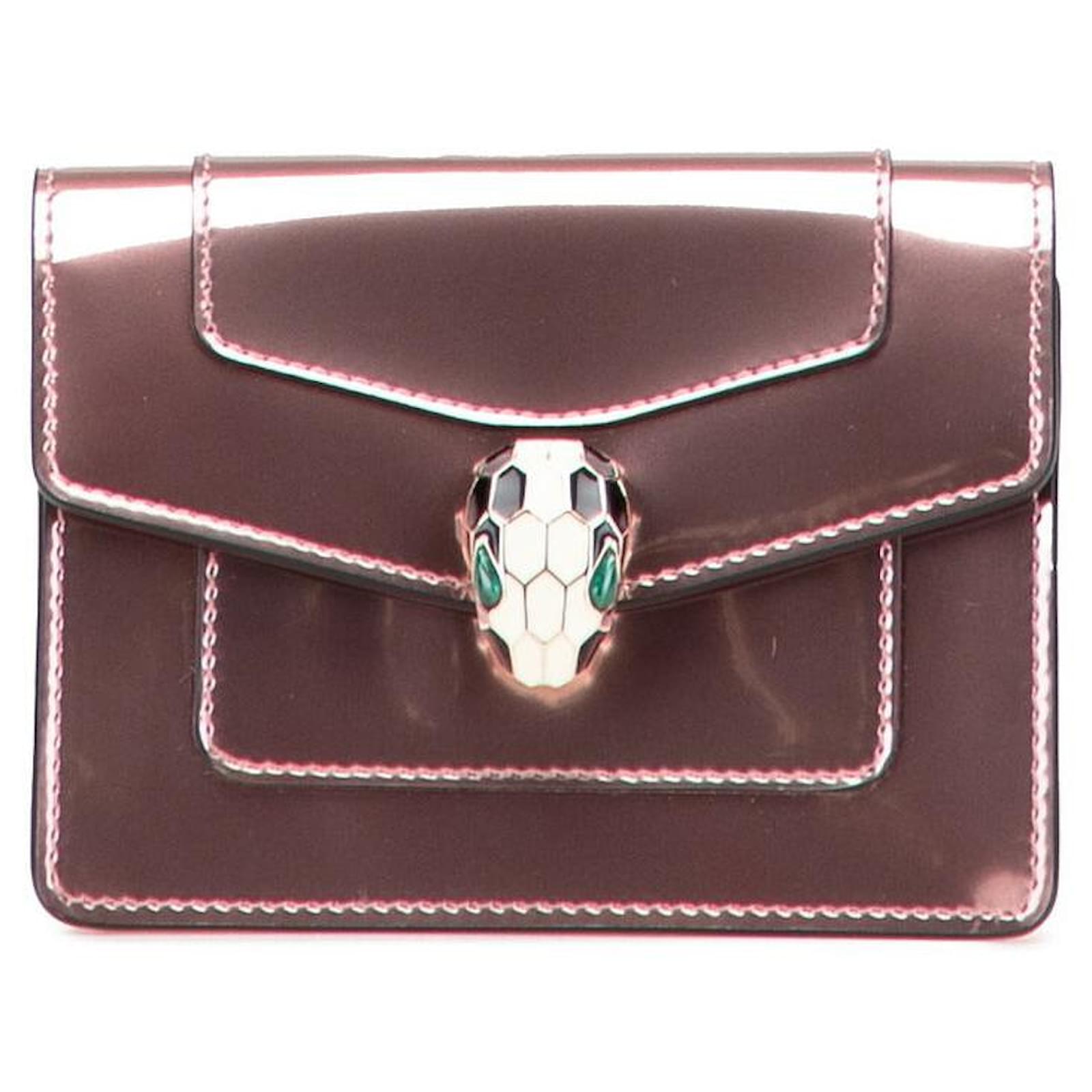 Bulgari Bvlgari Serpenti Leather Enamel Pouch Pink  ref.2326459