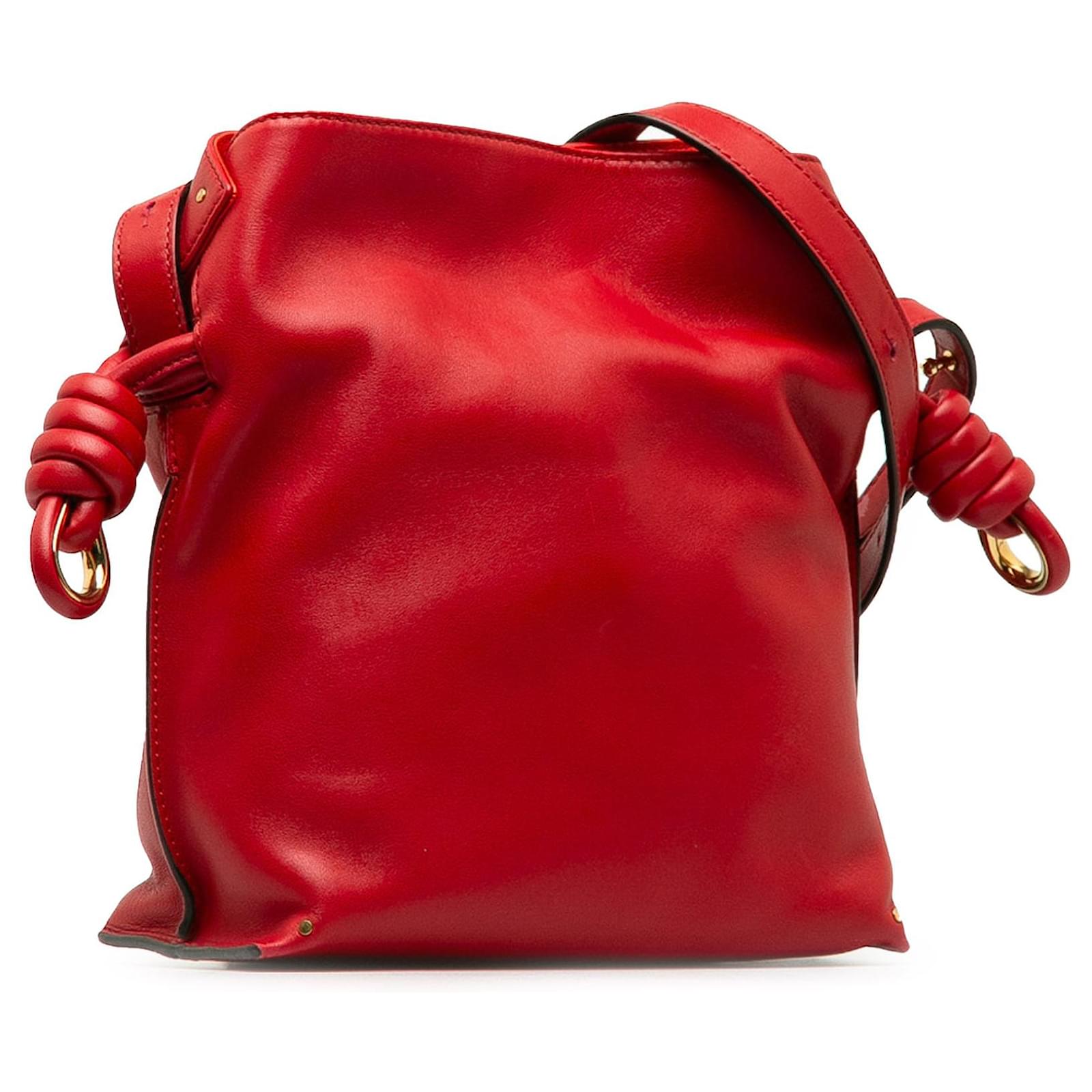 Loewe Small Flamenco Knot Red Leather  ref.2326392