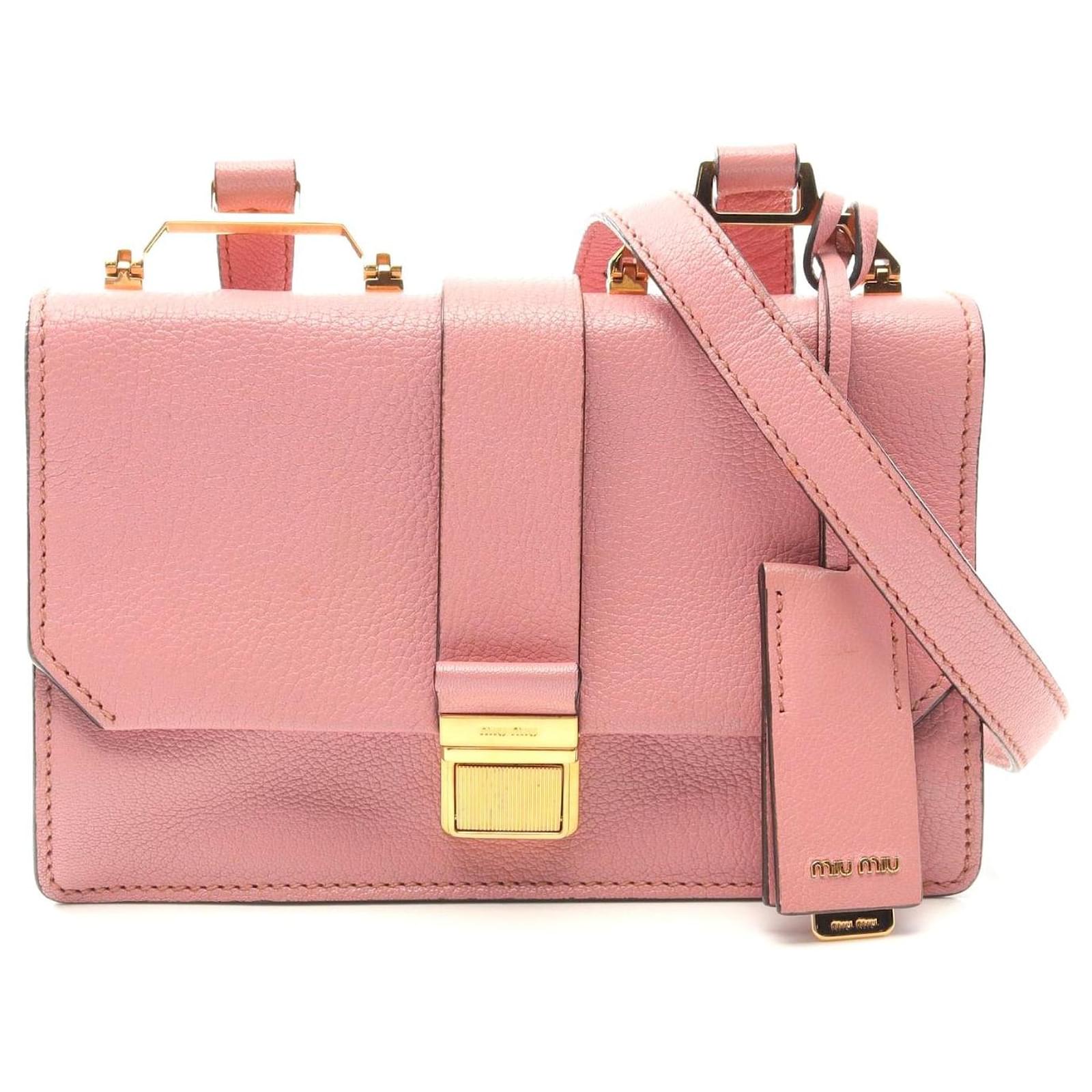Miu Miu Madras Leather Shoulder Bag Pink Pony-style calfskin  ref.2326381