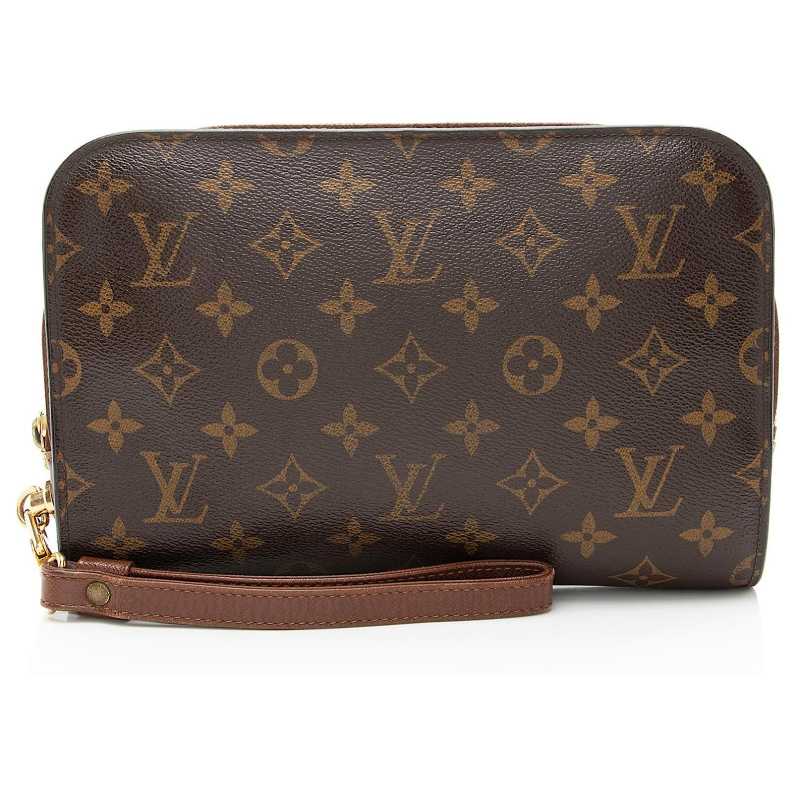 Louis Vuitton Monogram Canvas Orsay Clutch Brown Leather  ref.2326366