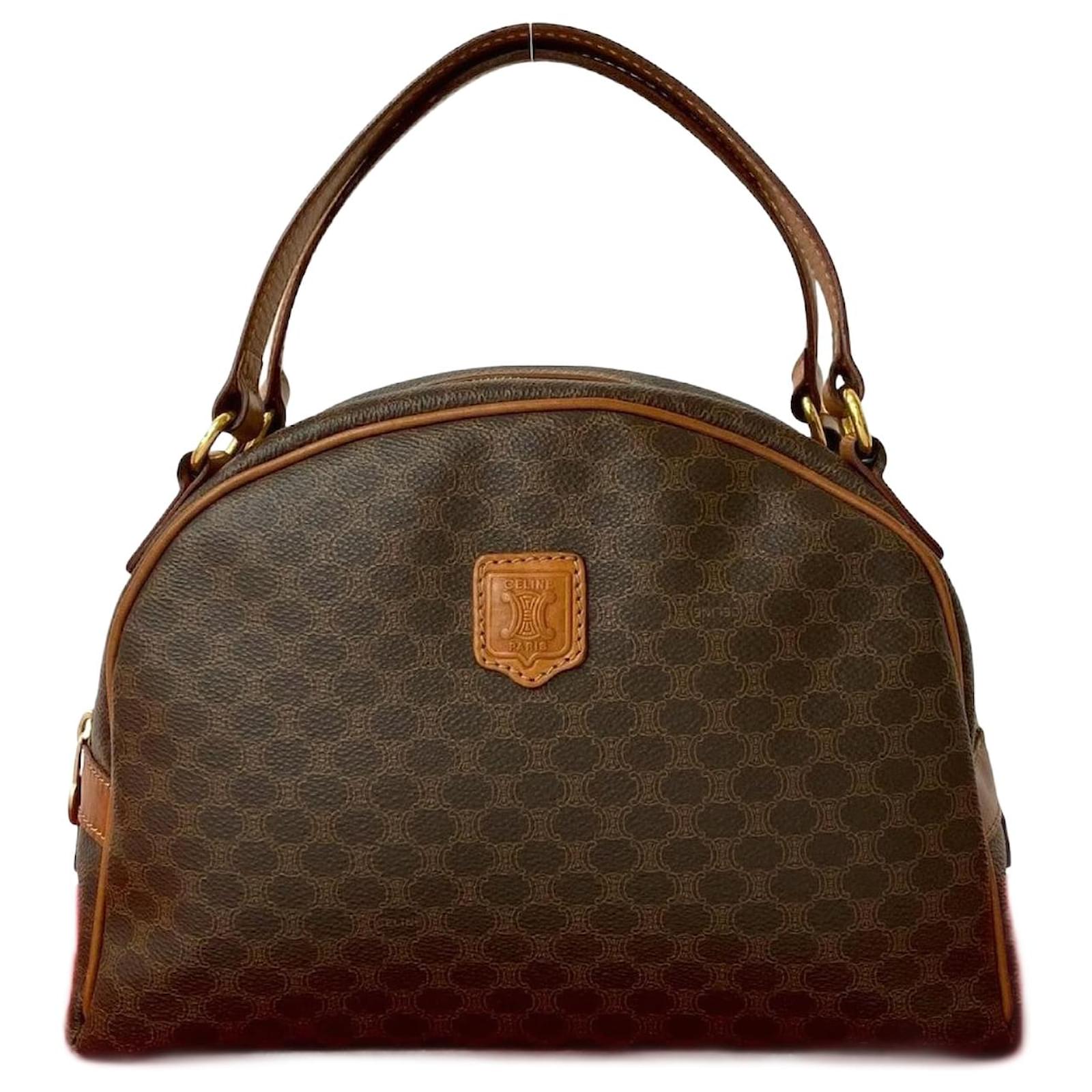 Céline Celine Macadam Blazon Leather Handbag Brown  ref.2326339
