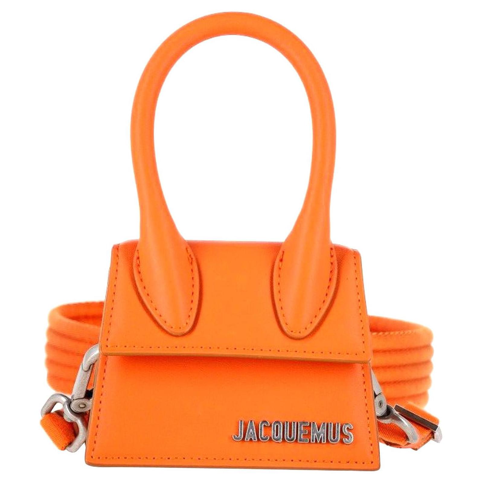 Jacquemus Le Chiquito Mini Signature Top Handle Bag in Orange Leather  ref.1292282