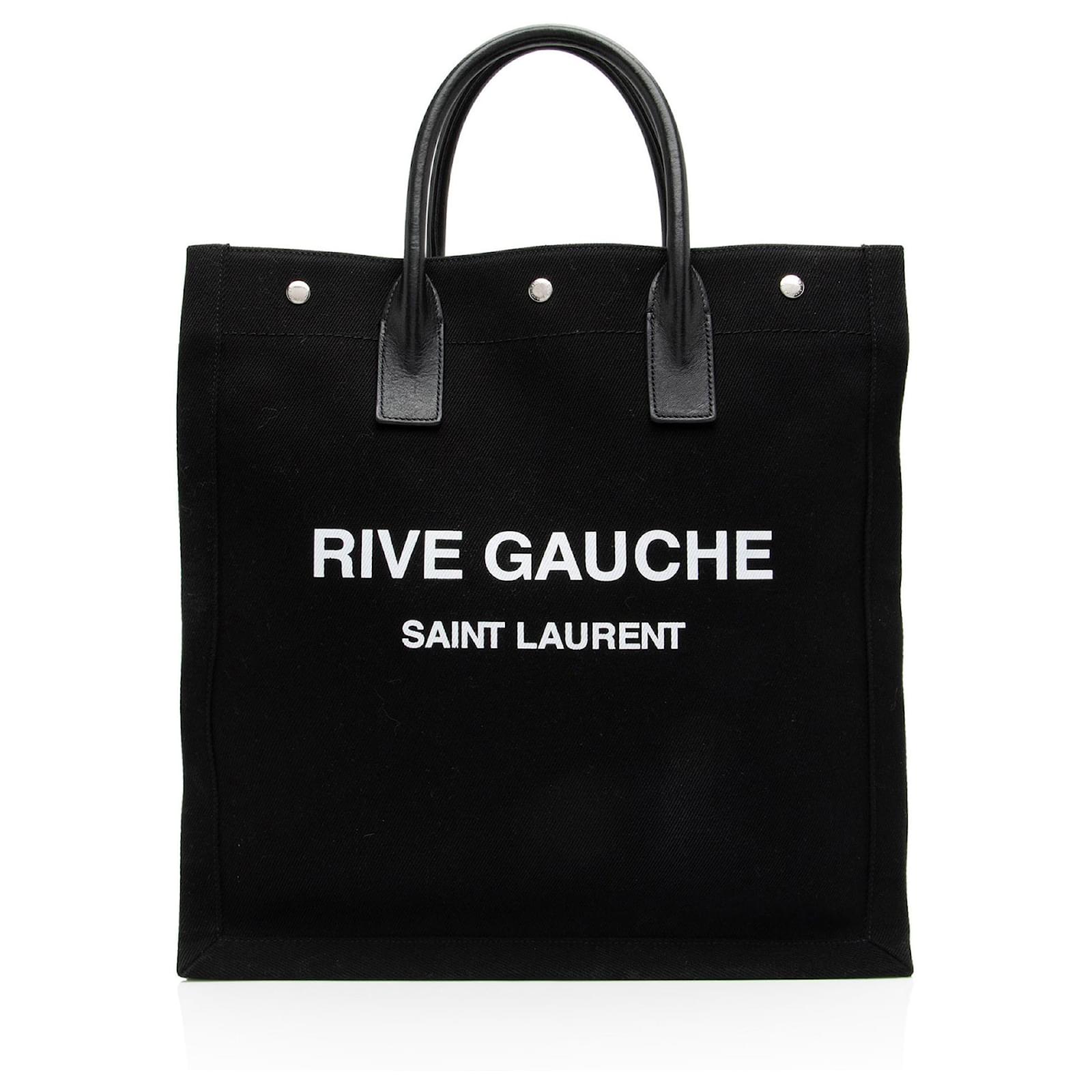 Saint Laurent Linen Calfskin Rive Gauche N/S Tote Black Leather Pony-style calfskin  ref.2326291